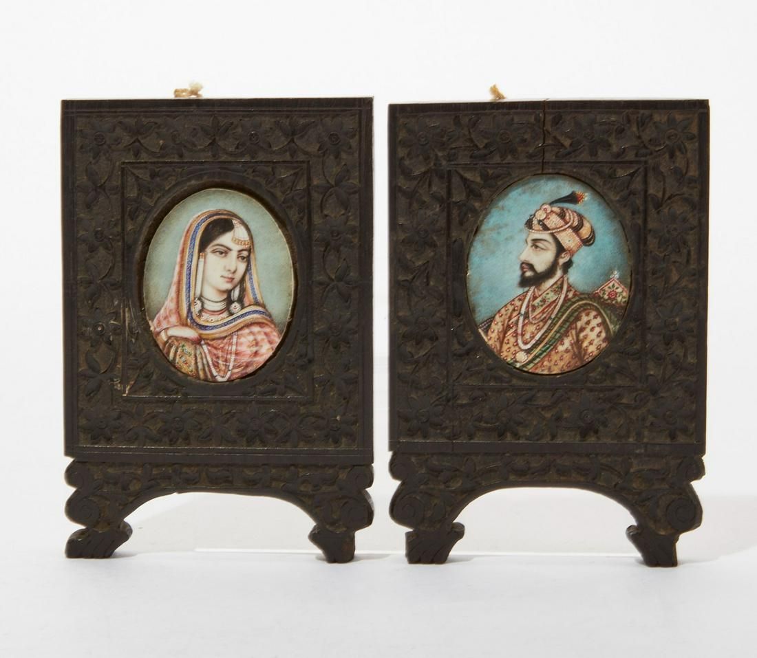 A PAIR OF INDIAN MINIATURE PORTRAITSA 2fb2973