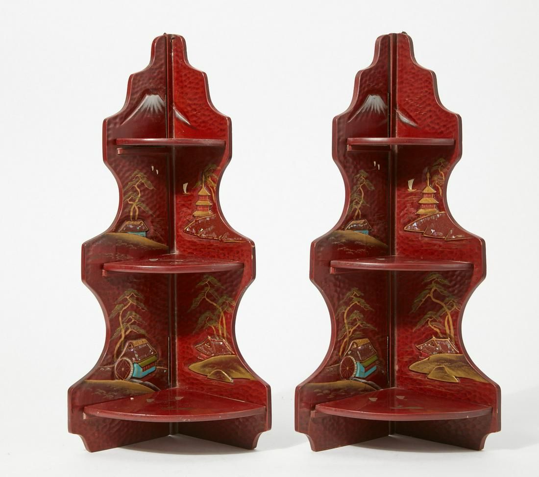 PAIR JAPANESE LACQUERED FOLDING 2fb2985