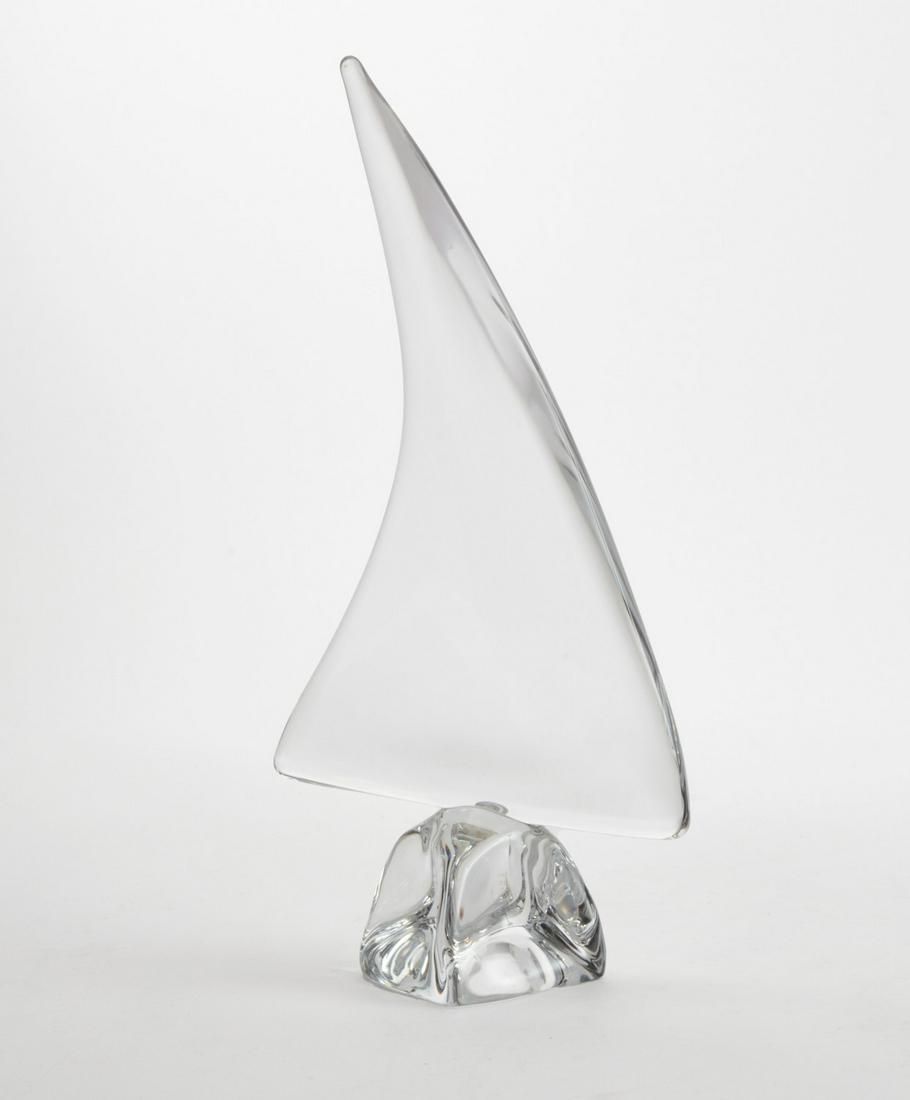 A DAUM CLEAR GLASS MODEL OF A SAIL 2fb29cb