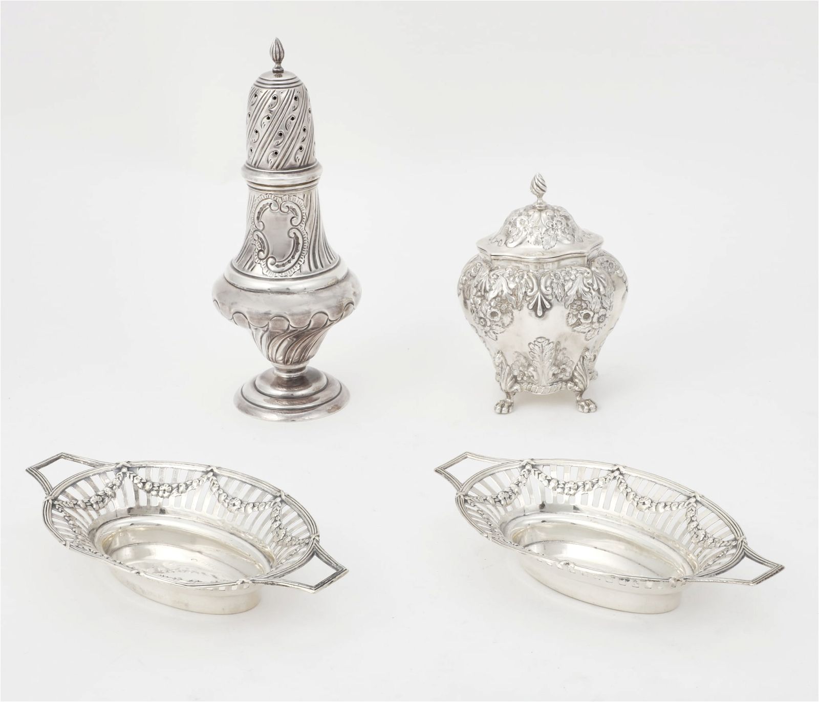FOUR ENGLISH STERLING SILVER TABLEWARESFour 2fb2aaa