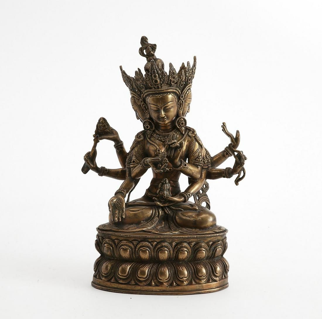 A CAST METAL ALLOY FIGURE OF USHNISHVIJAYAA 2fb2a60