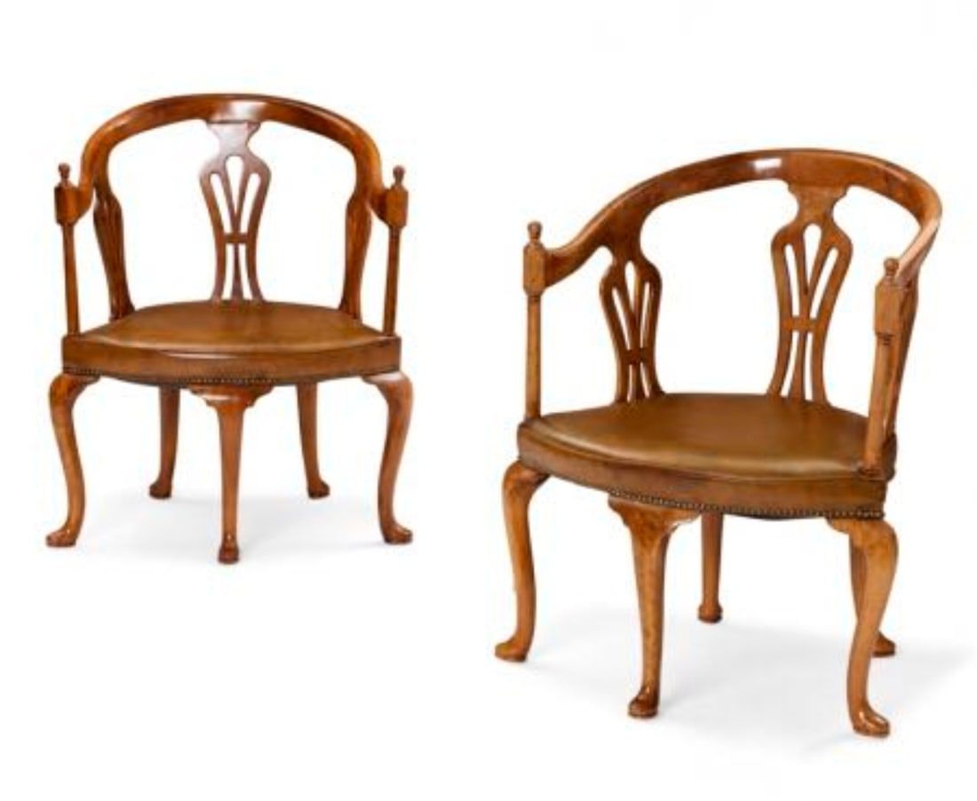 A PAIR OF DUTCH COLONIAL STYLE WALNUT