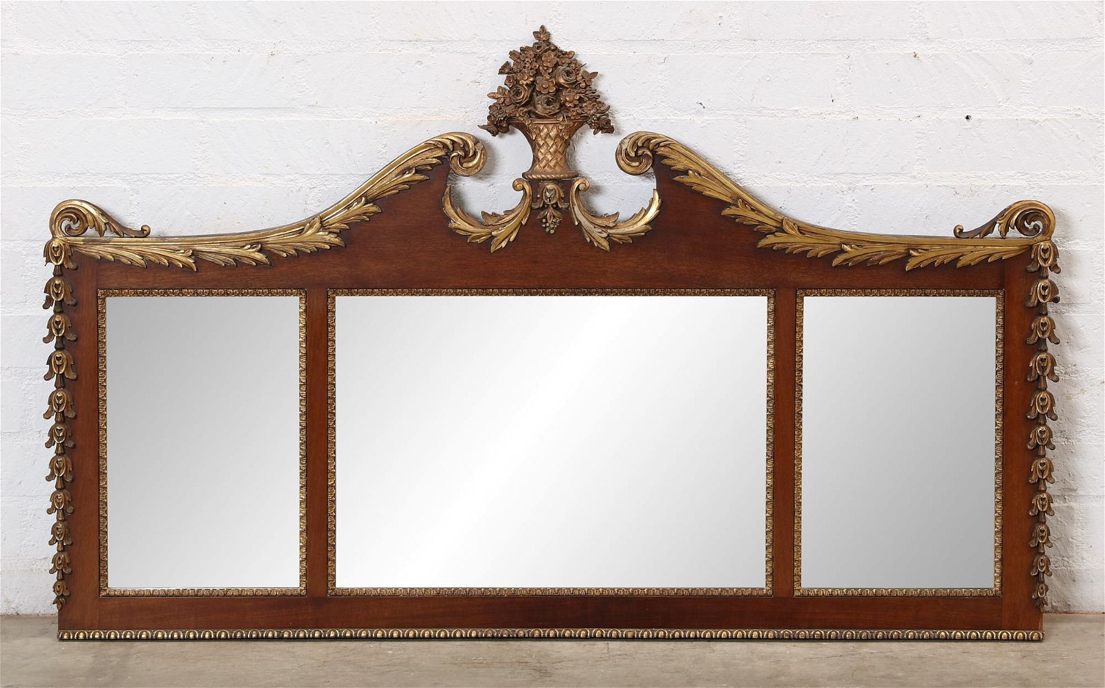 A GEORGE II STYLE WALNUT OVERMANTEL