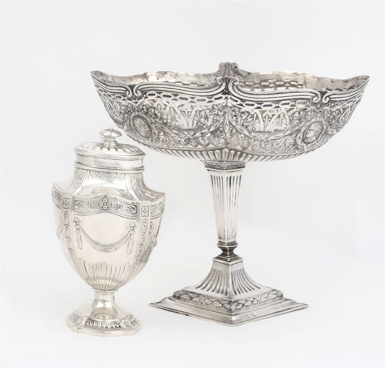 TWO GERMAN SILVER NEOCLASSICAL STYLE