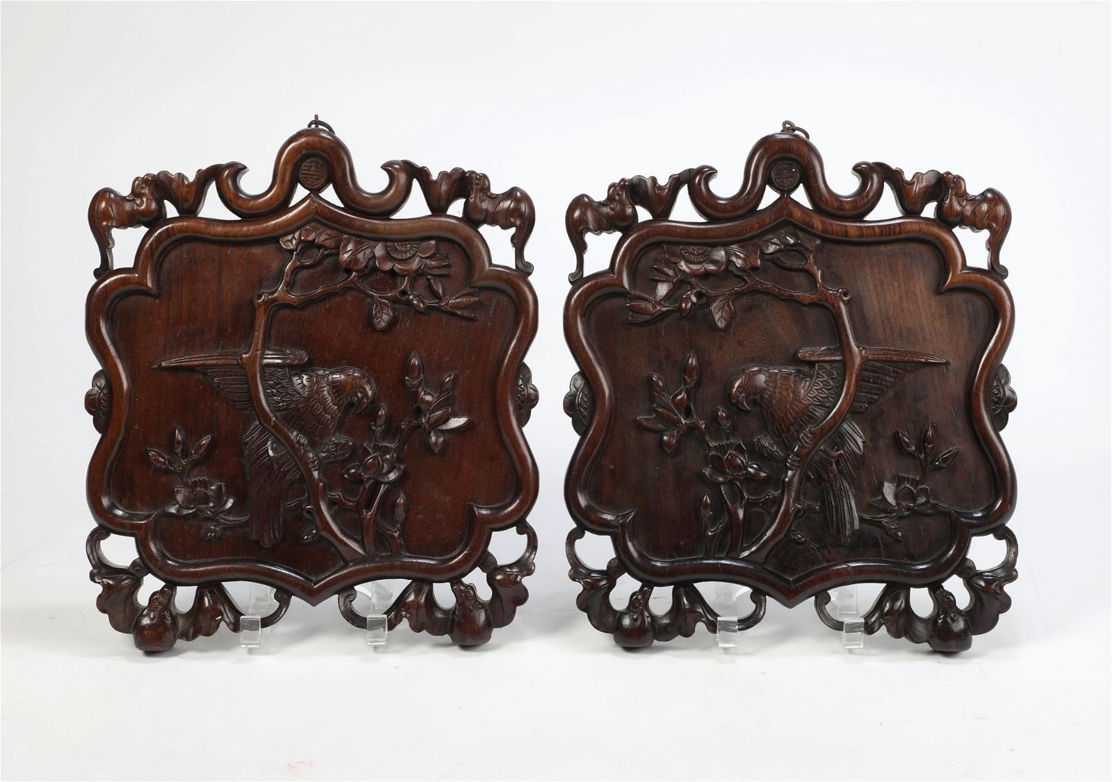 A PAIR OF ASIAN CARVED HARDWOOD 2fb2efc