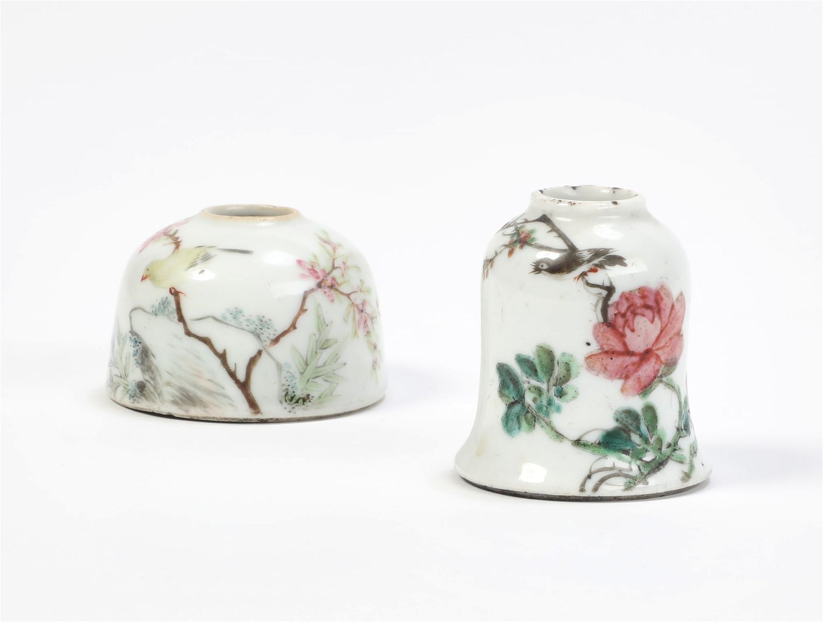 TWO CHINESE FAMILLE ROSE PORCELAIN INK