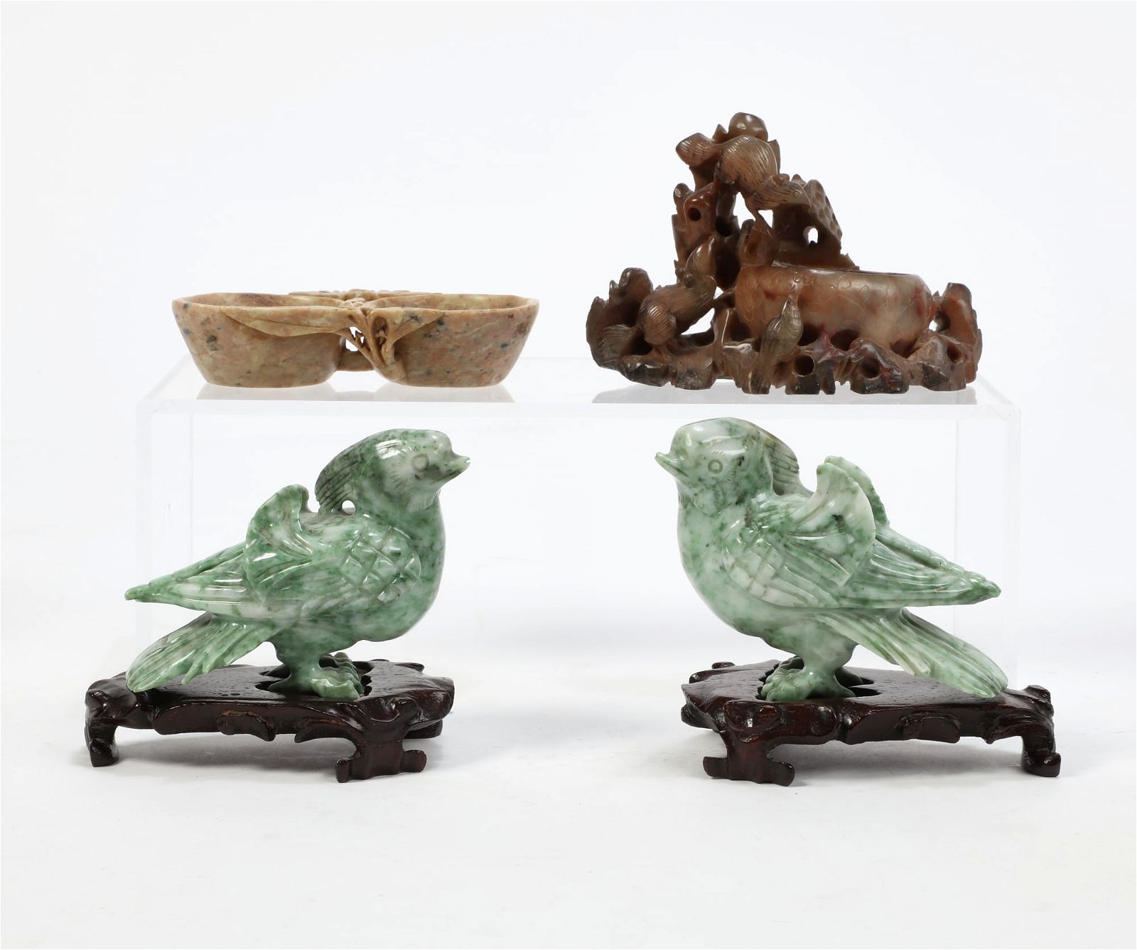 FOUR ASIAN CARVED DECORATIVE ITEMSFour 2fb2f3d