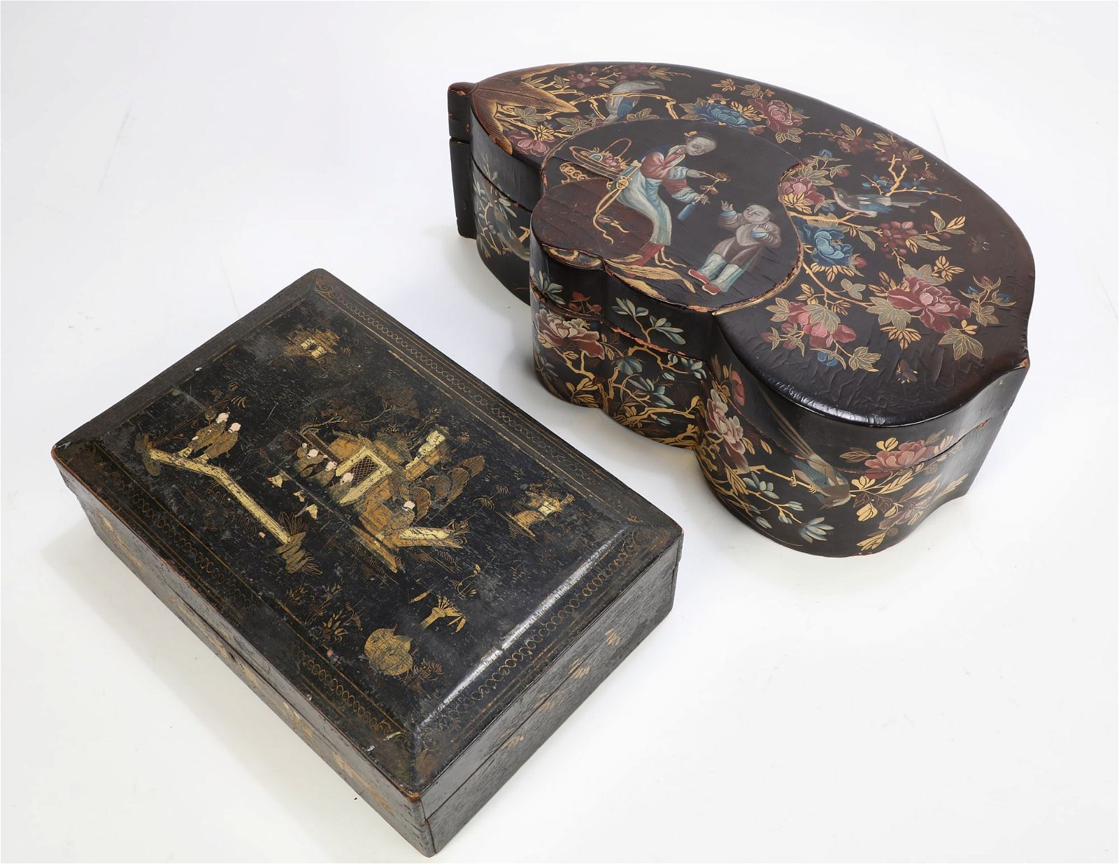TWO ASIAN EXPORT LACQUER WORK BOXESTwo 2fb2f96