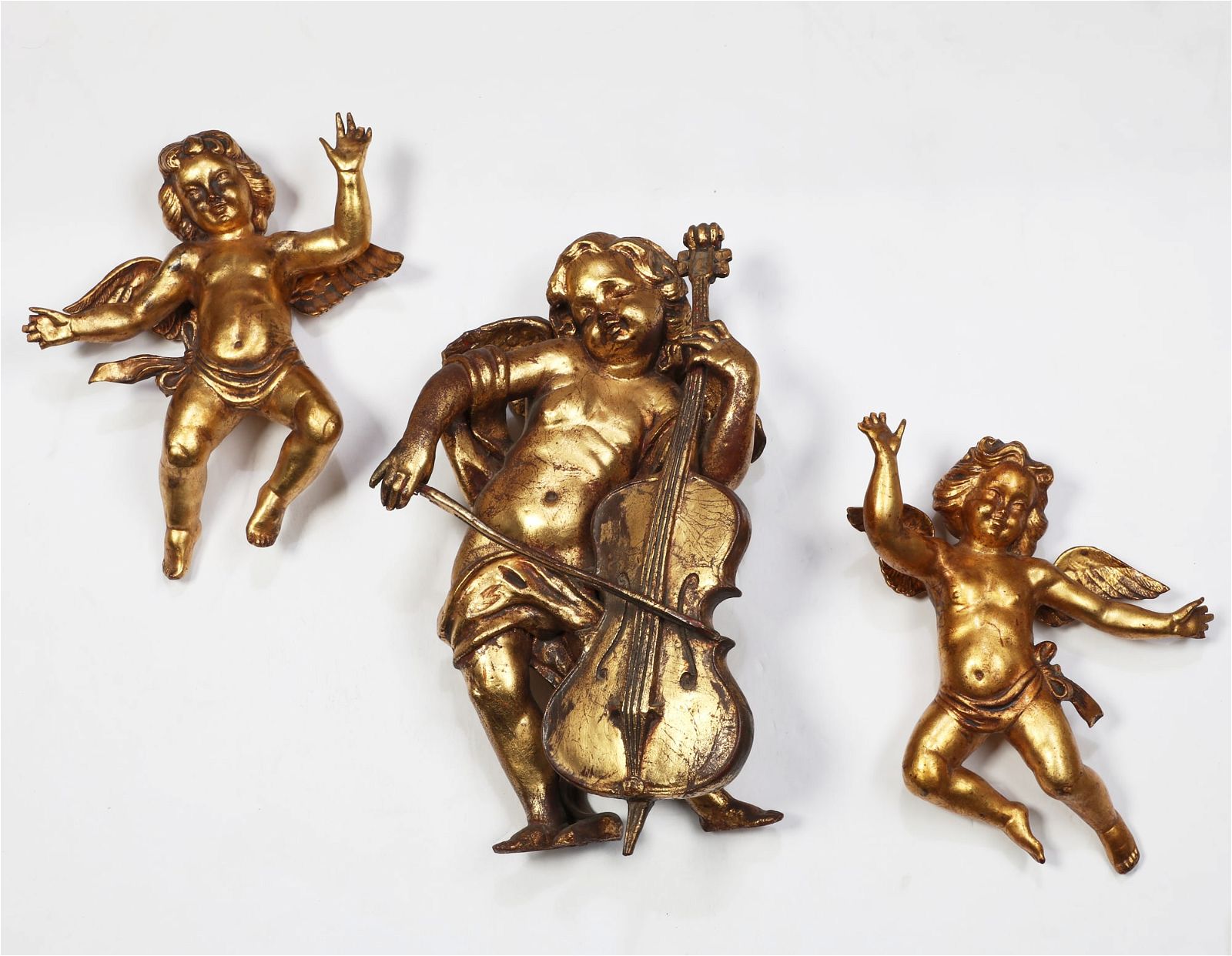 A GROUP OF THREE CARVED GILTWOOD 2fb2f69