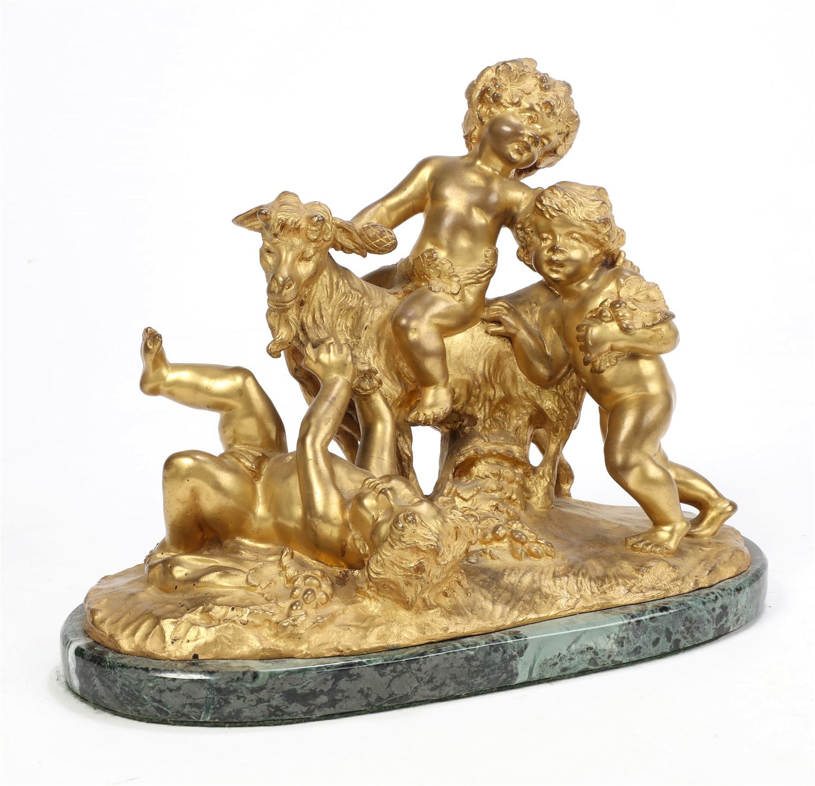 FRENCH GILT BRONZE AND GREEN MARBLE 2fb301e