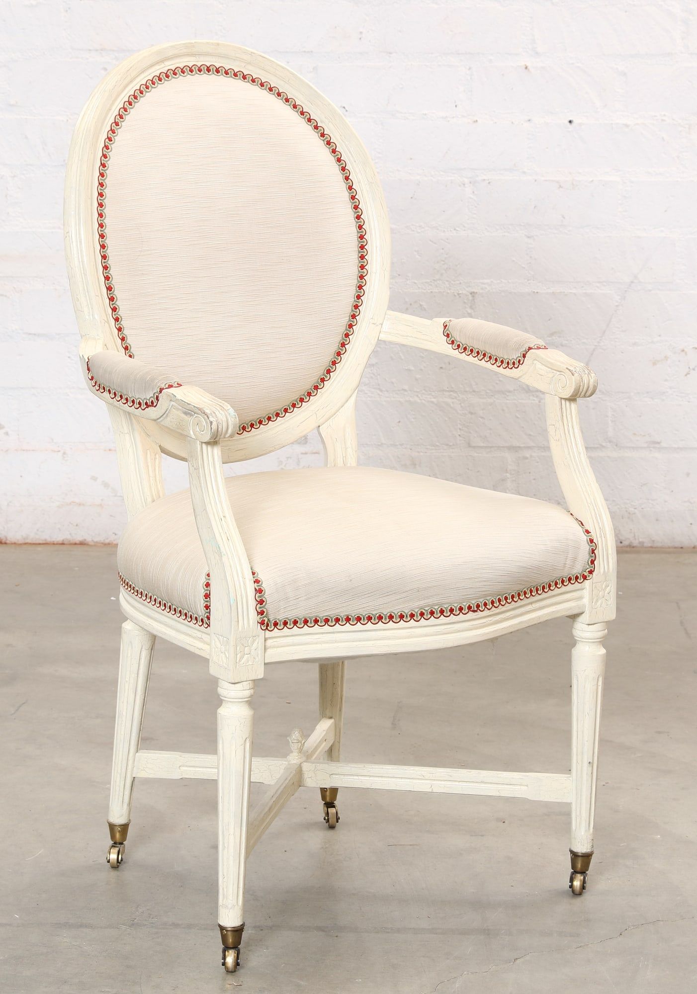 A LOUIS XVI STYLE PAINTED ARMCHAIRA 2fb3061