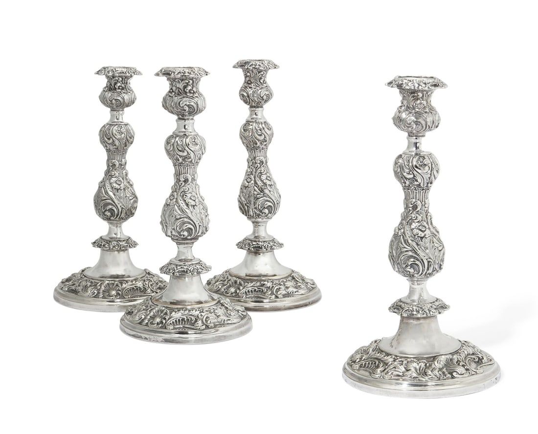 A SET OF FOUR ROCOCO STYLE SILVER 2fb30d1