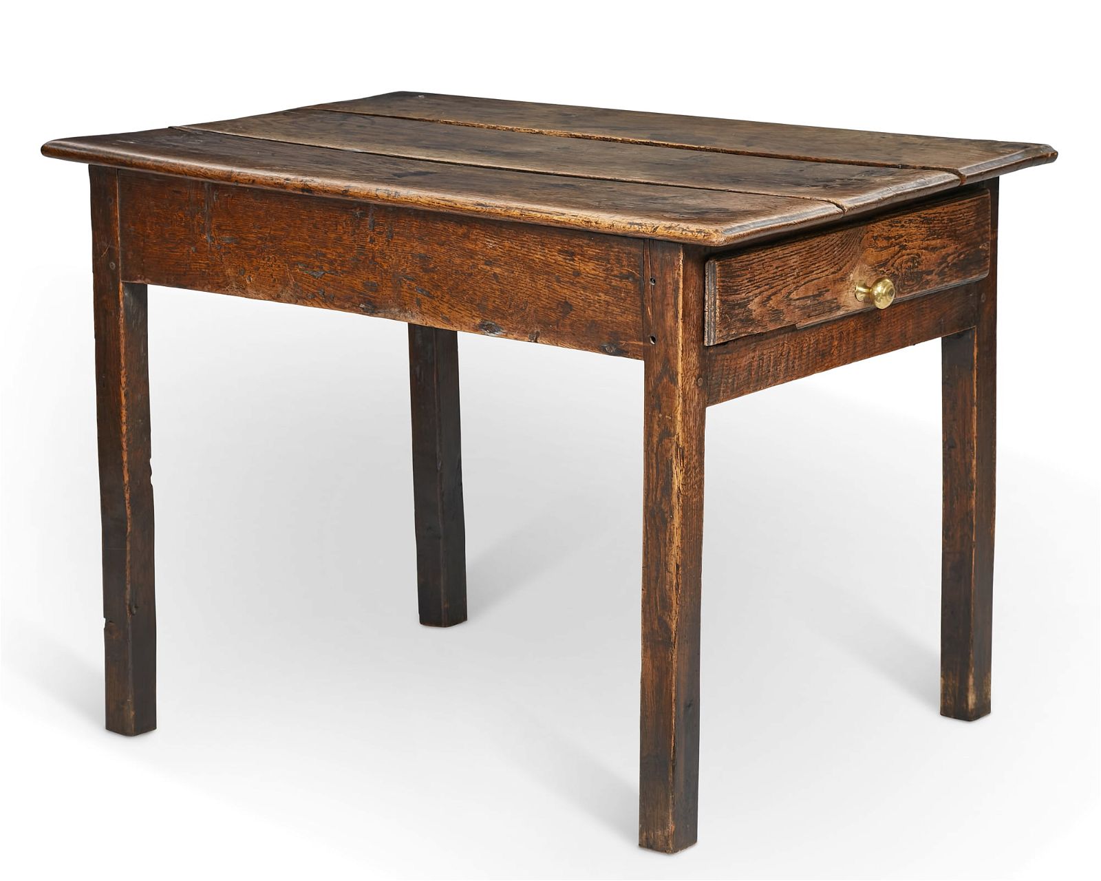 A GEORGE III PROVINCIAL OAK SIDE TABLEA