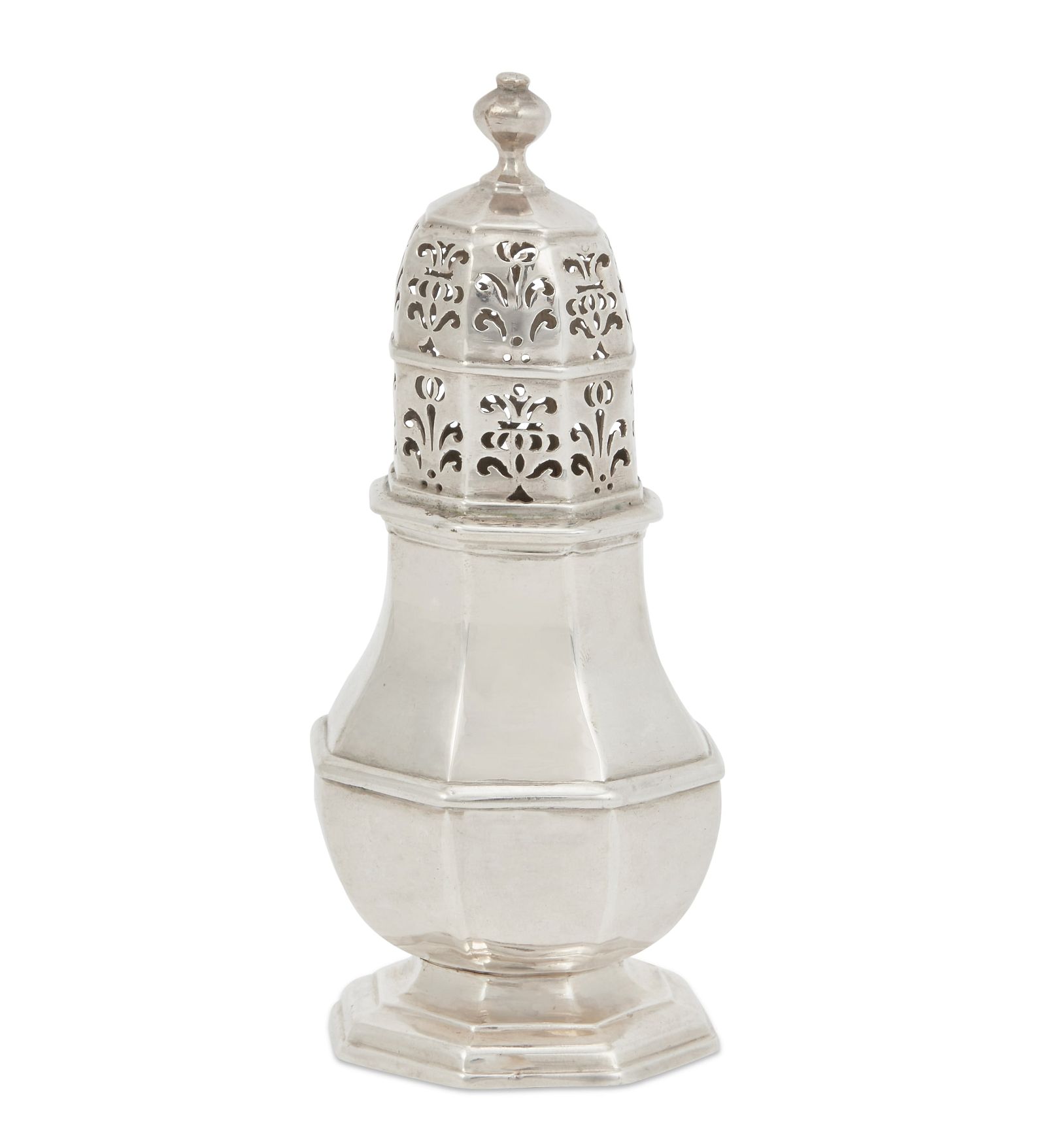 A GEORGE I BRITANNIA SILVER SUGAR CASTER,