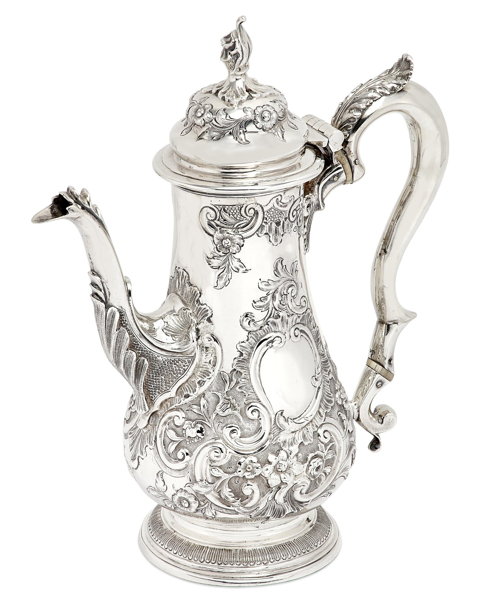 GEORGE III STERLING SILVER COFFEE POT,