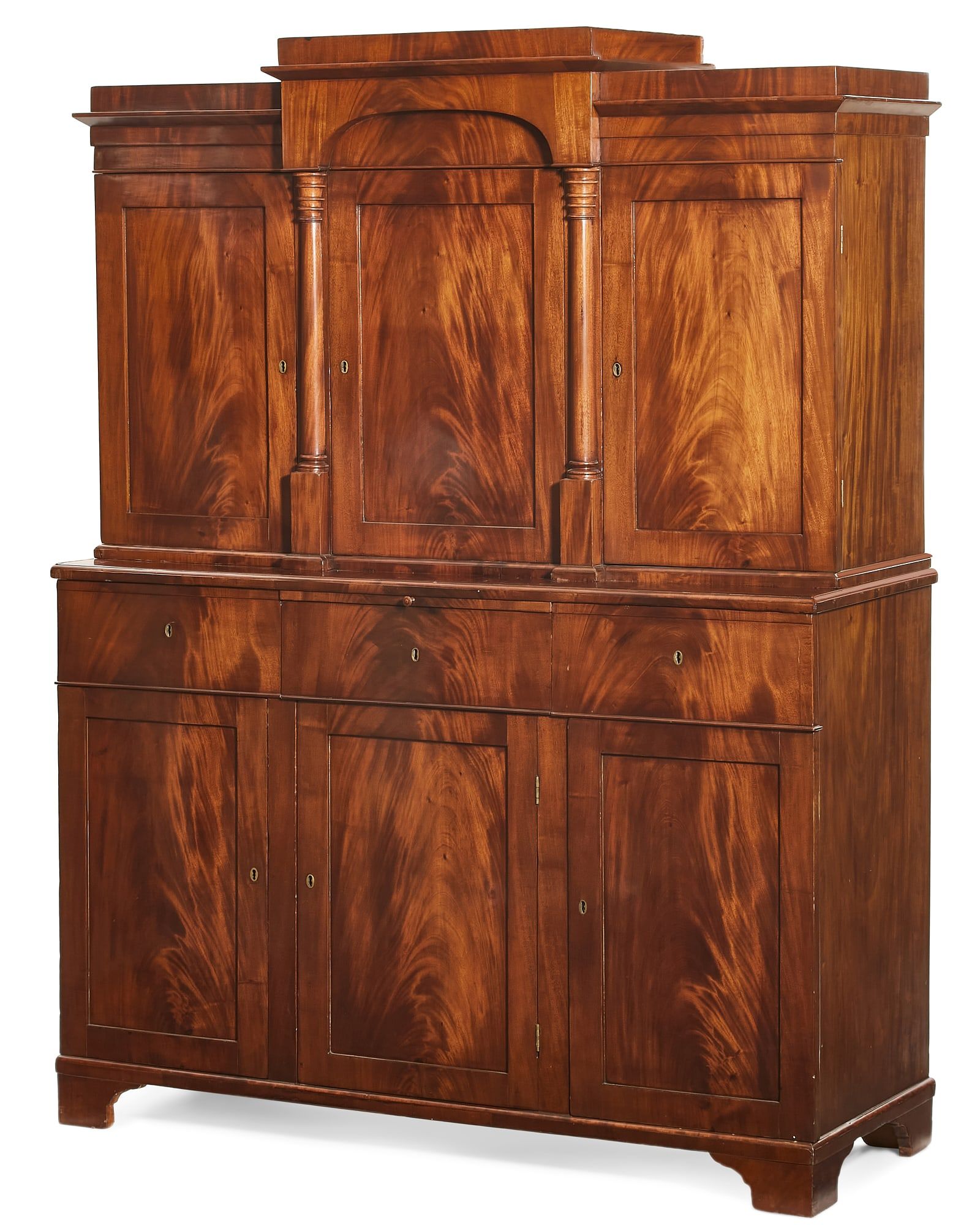 AN AUSTRIAN NEOCLASSICAL MAHOGANY SIDE