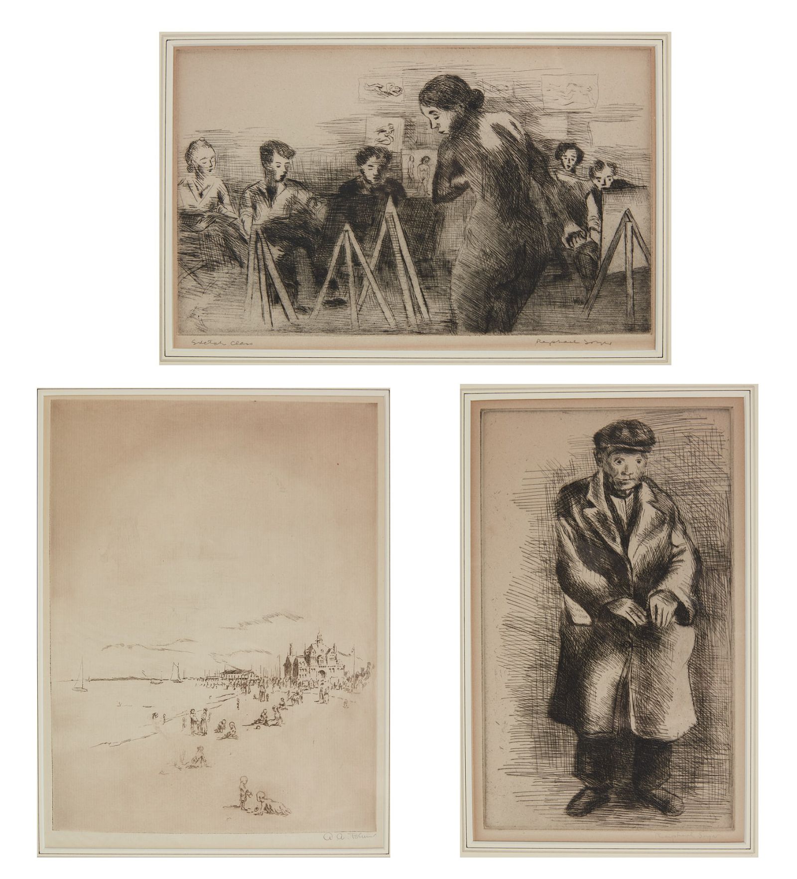 A GROUP OF THREE ETCHINGS SOYER 2fb32c8