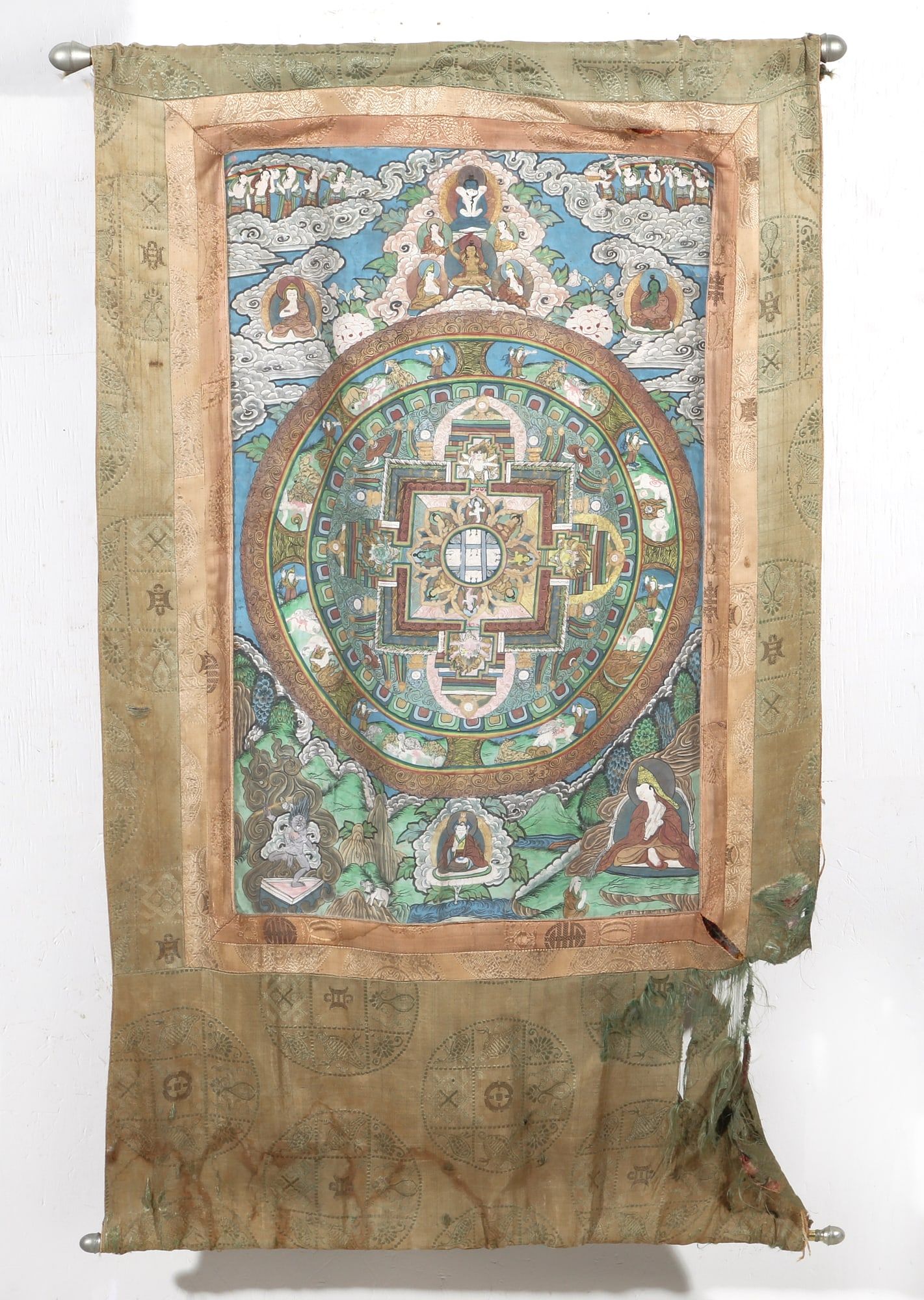 A PAINTED THANGKA ON FABRICA painted 2fb32e2