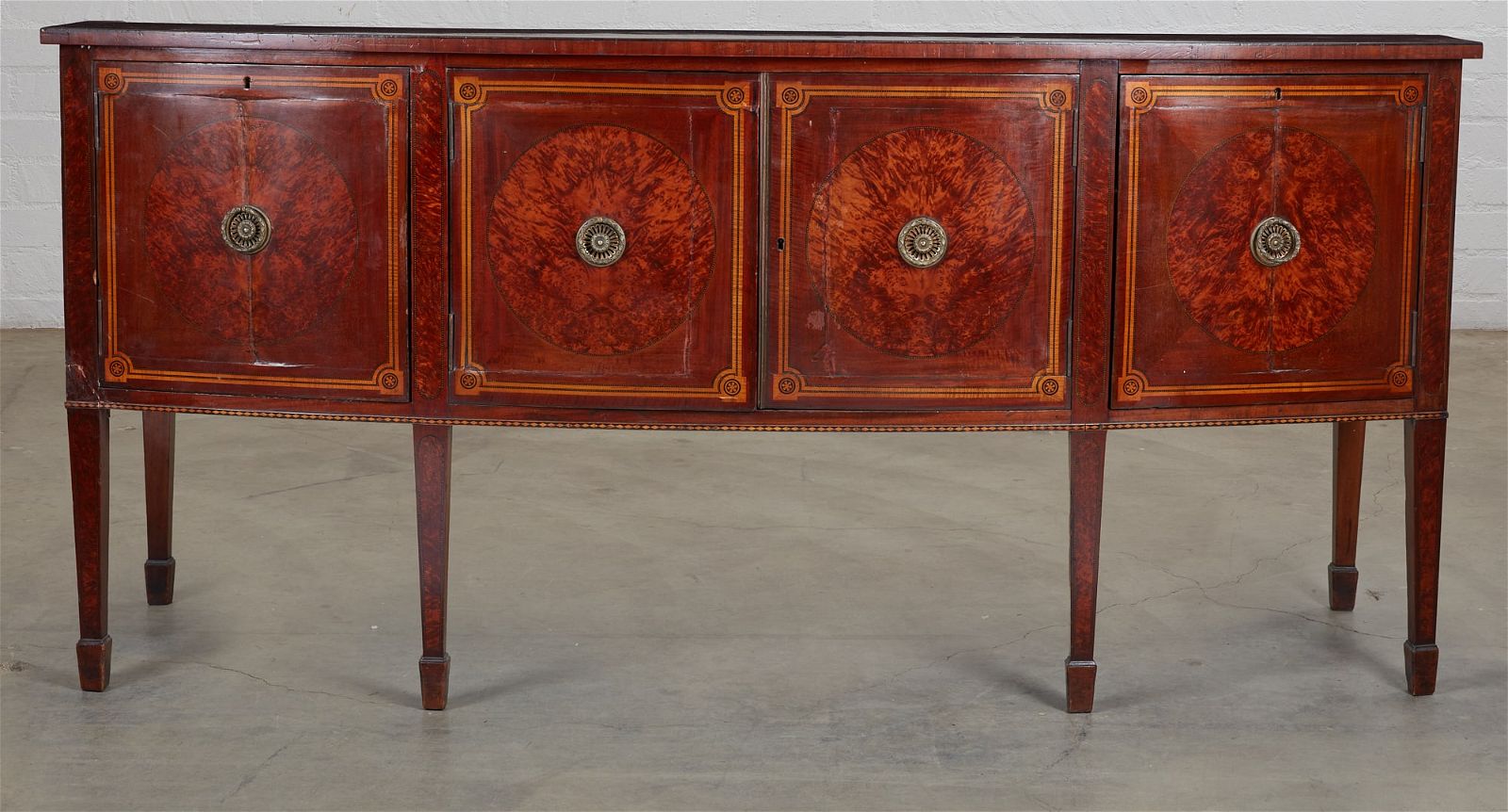 A GEORGE III INLAID MAHOGANY SIDEBOARDA