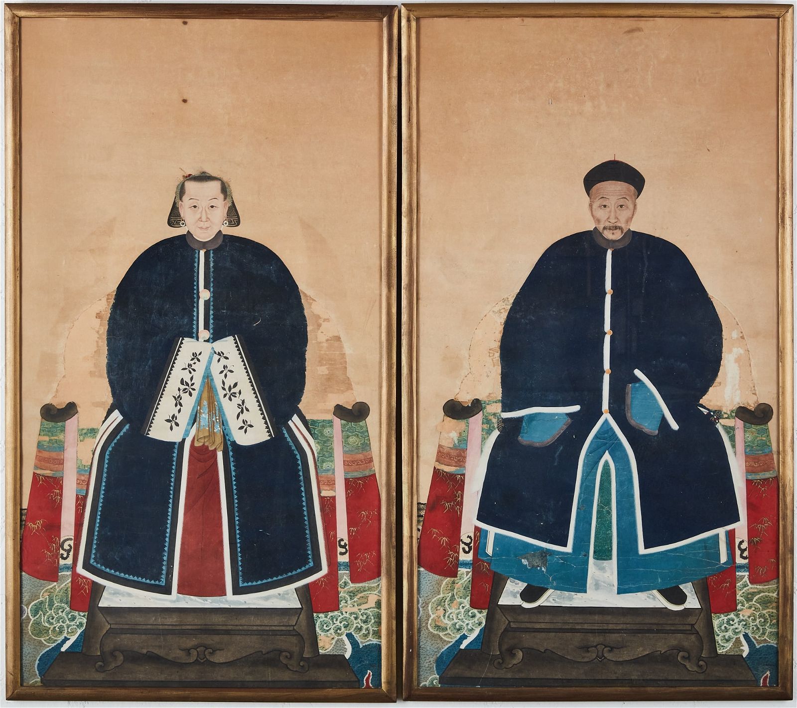 THREE CHINESE SCHOOL ANCESTOR PORTRAITSThree