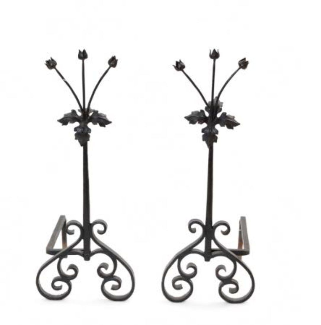 A PAIR OF BAROQUE STYLE WROUGHT 2fb3365