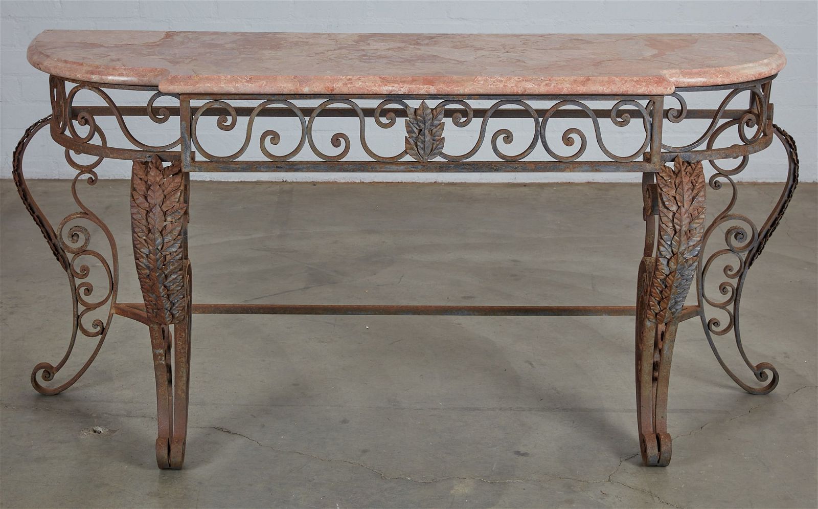 A BAROQUE STYLE WROUGHT IRON CONSOLE 2fb33d4