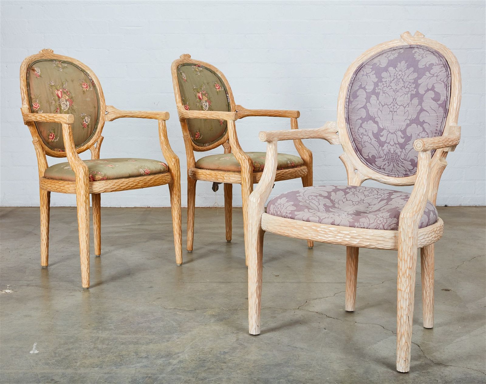 THREE PAINTED BRANCH FORM ARMCHAIRSThree 2fb33d5