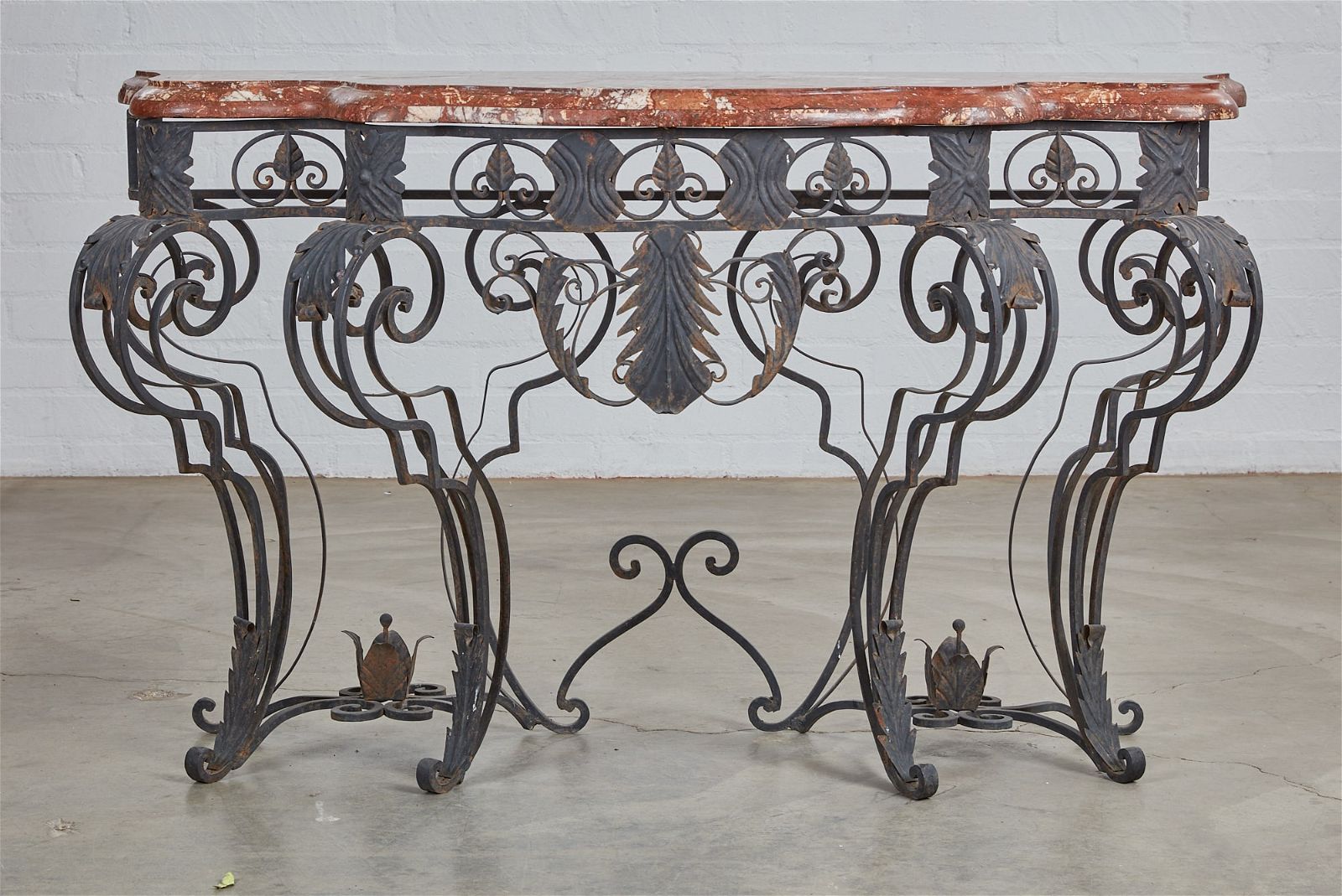 A BAROQUE STYLE WROUGHT IRON CONSOLE 2fb34b3