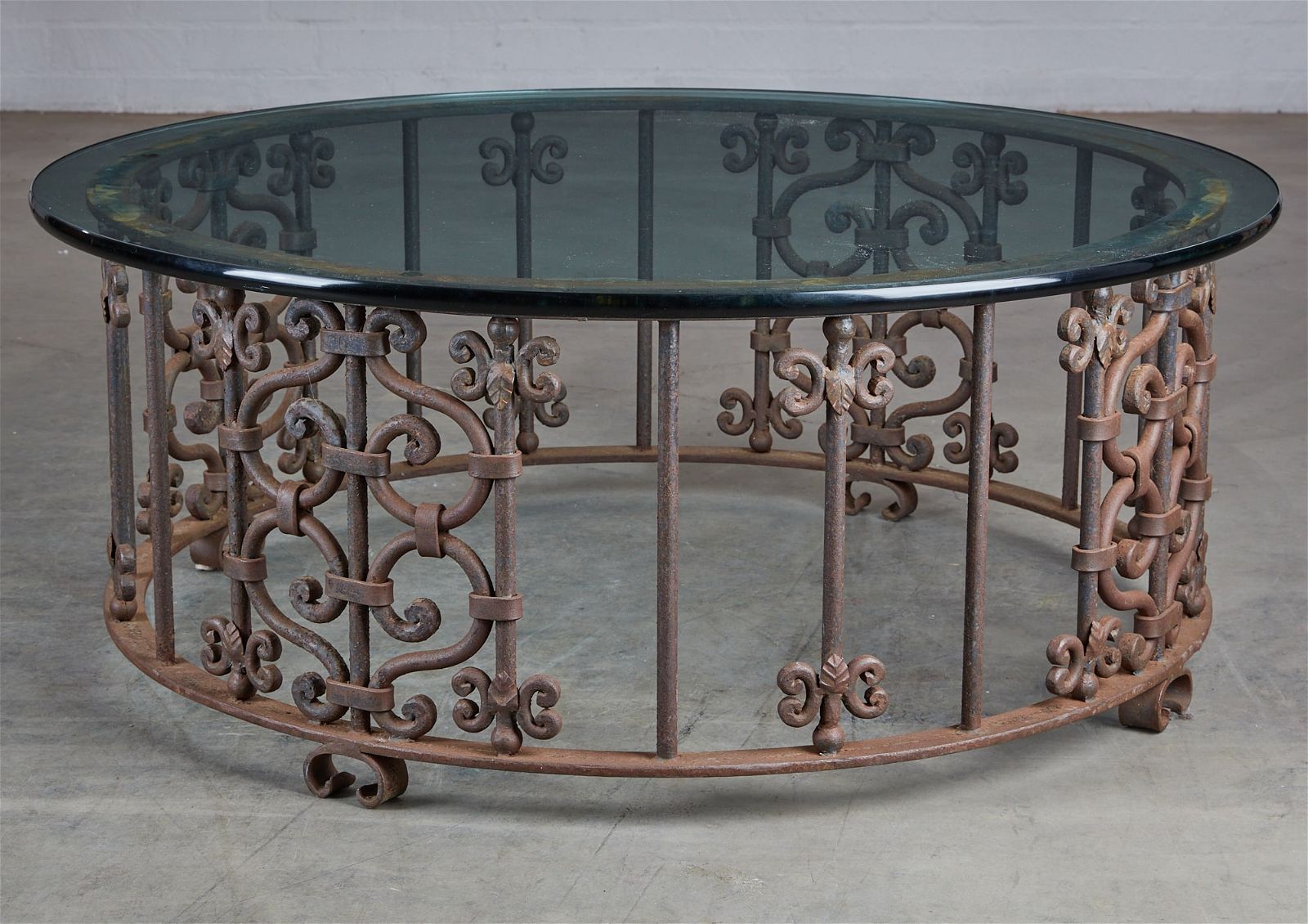 A BAROQUE STYLE WROUGHT IRON CIRCULAR 2fb3490