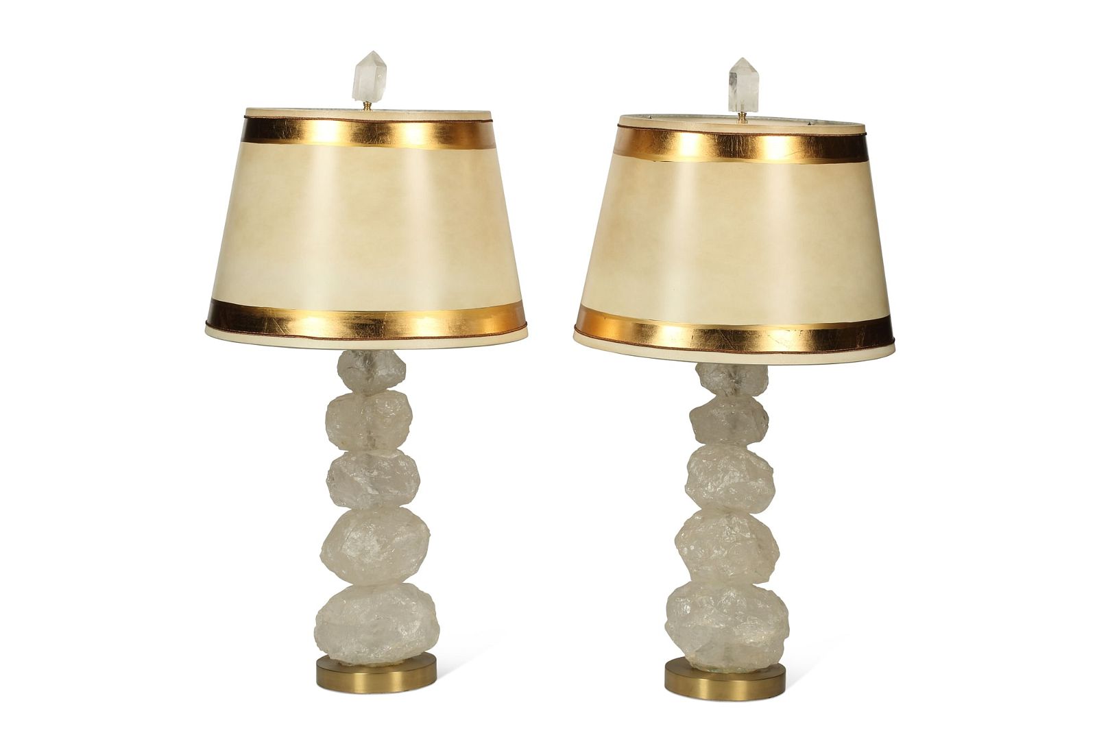 A PAIR OF QUARTZ AND GILT METAL 2fb35df