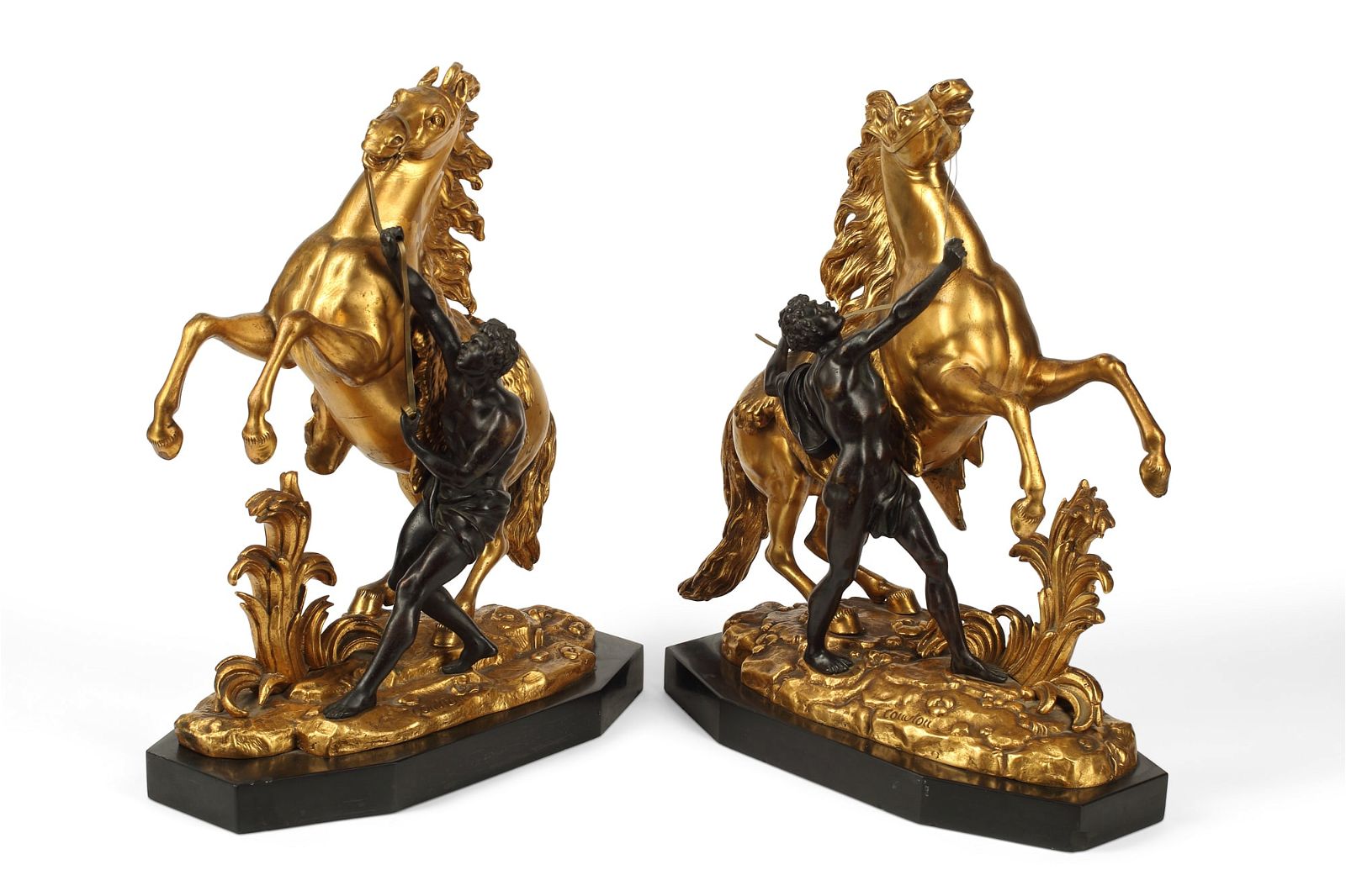 PAIR FRENCH BRONZE MARLY HORSES  2fb3605