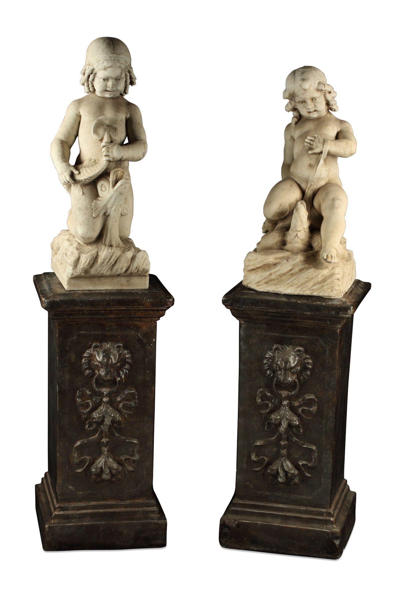 TWO CONTINENTAL MARBLE FIGURAL 2fb362e