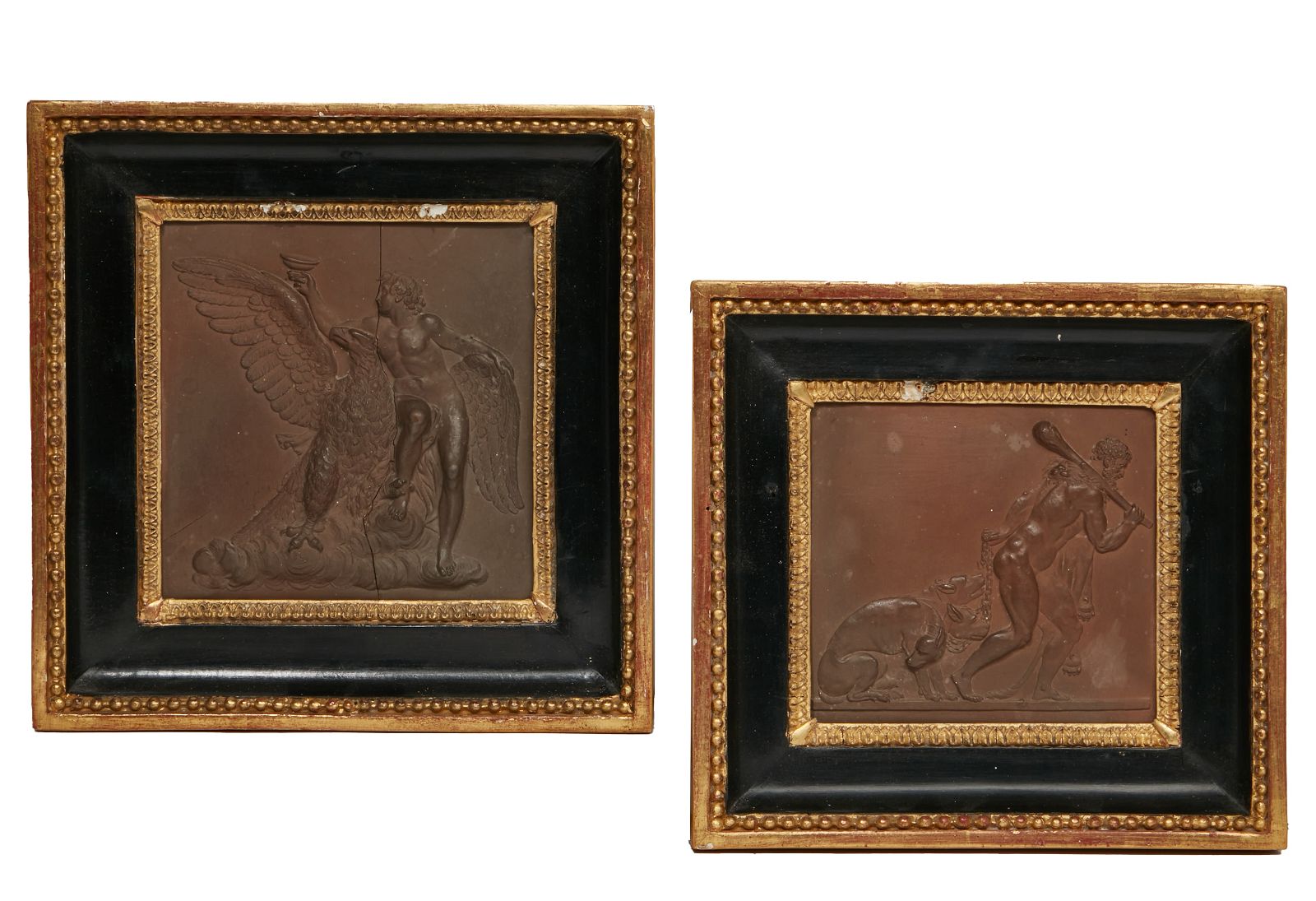 TWO FRENCH TERRACOTTA PLAQUES  2fb3697