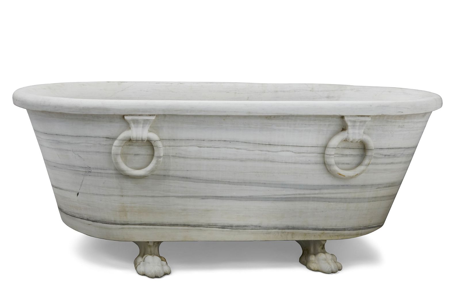 A ROMAN STYLE WHITE MARBLE FOOTED 2fb369d