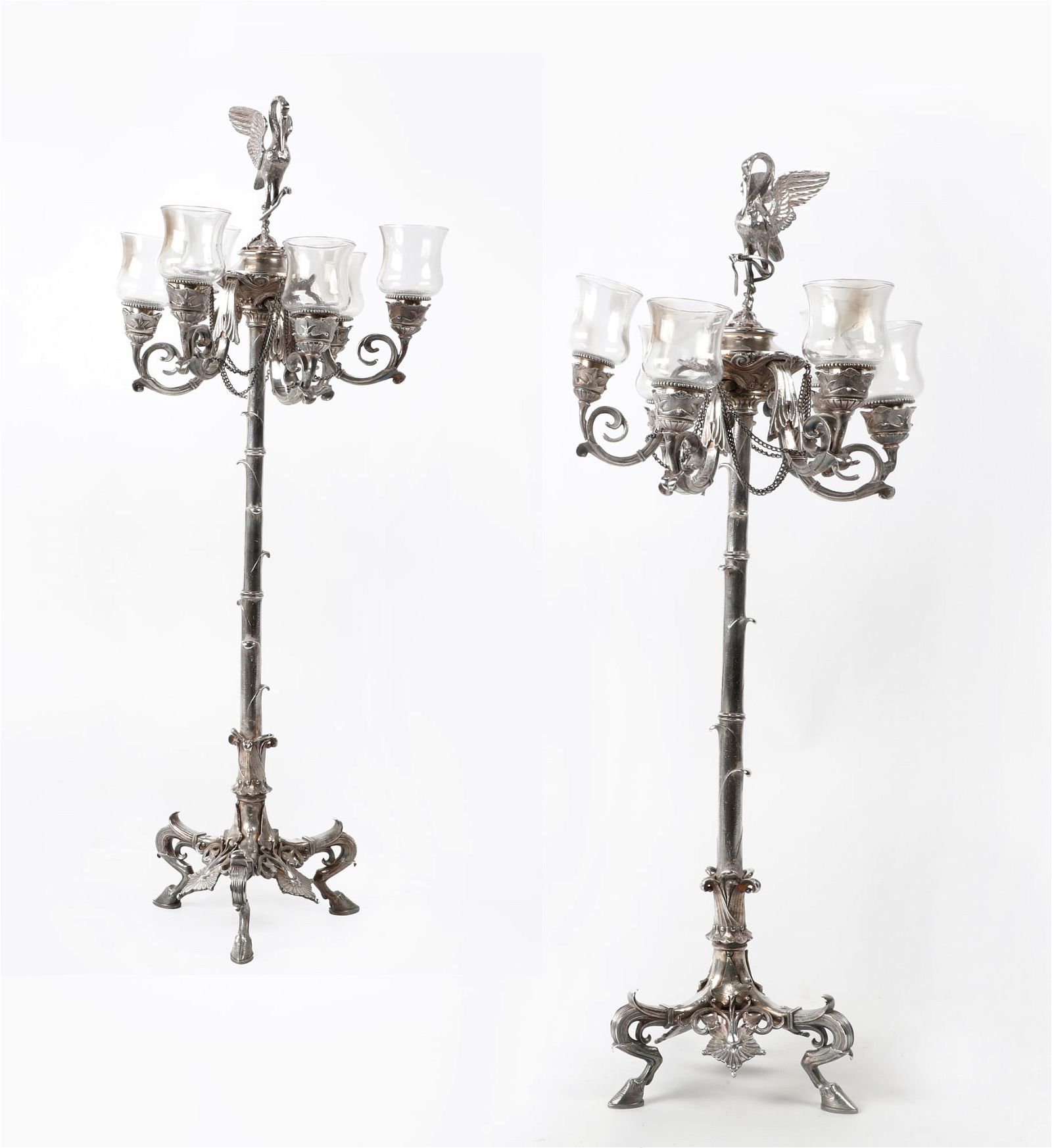 A PAIR OF LOUIS PHILIPPE SILVERPLATE