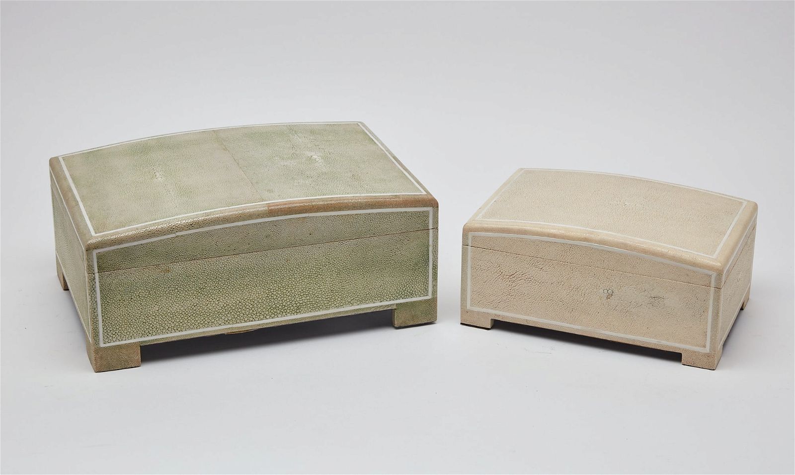 TWO SHAGREEN TABLE BOXES MODERNTwo 2fb37b6