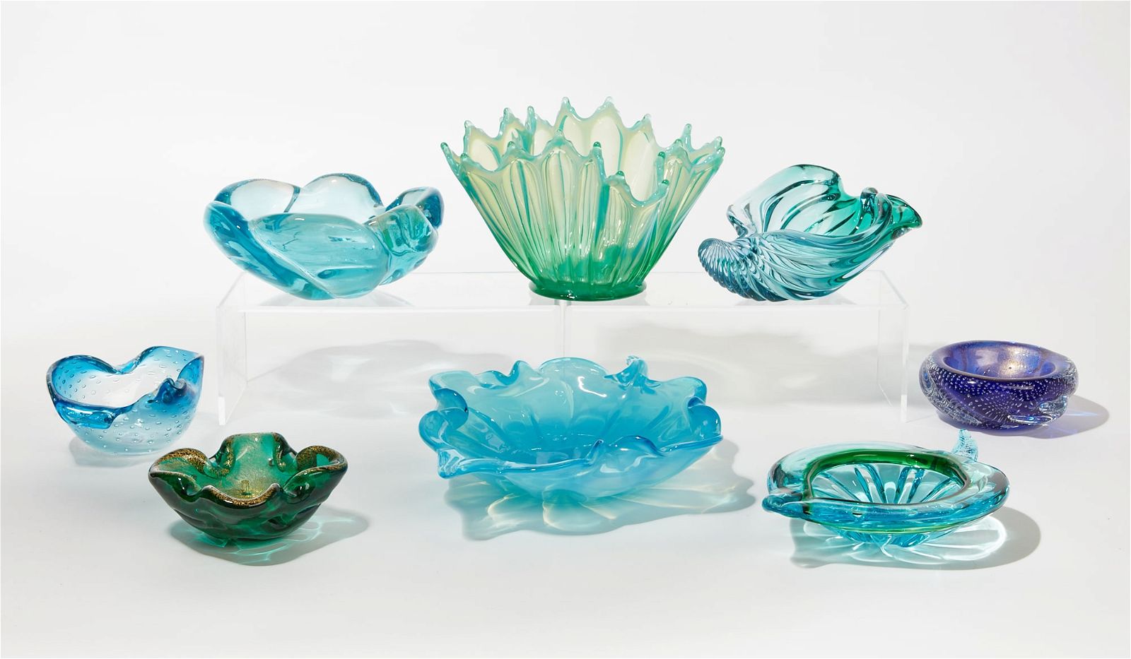A GROUP OF EIGHT MURANO GLASS TABLE 2fb381d