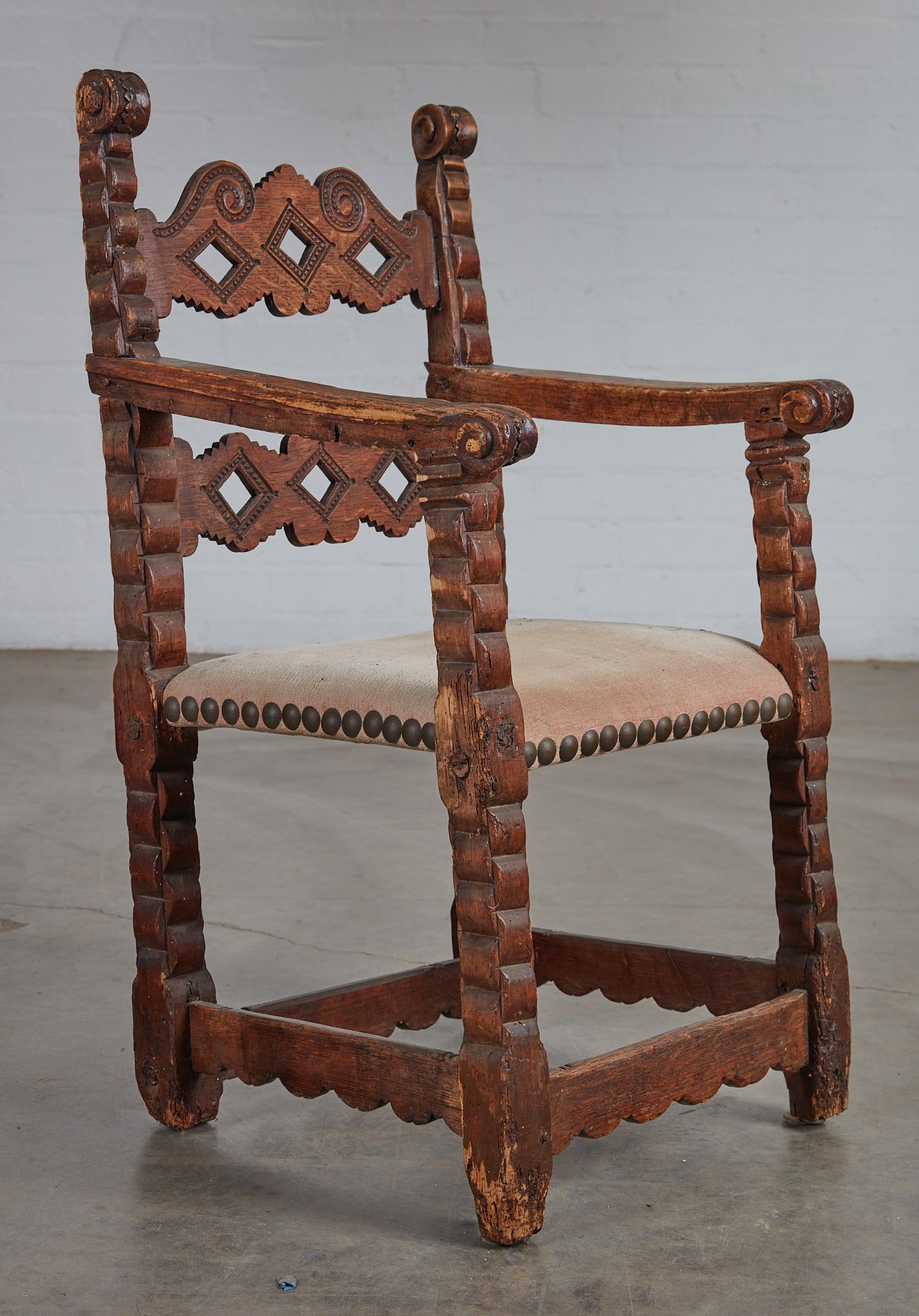 A SPANISH BAROQUE MIXED WOOD ARMCHAIRA 2fb38c2