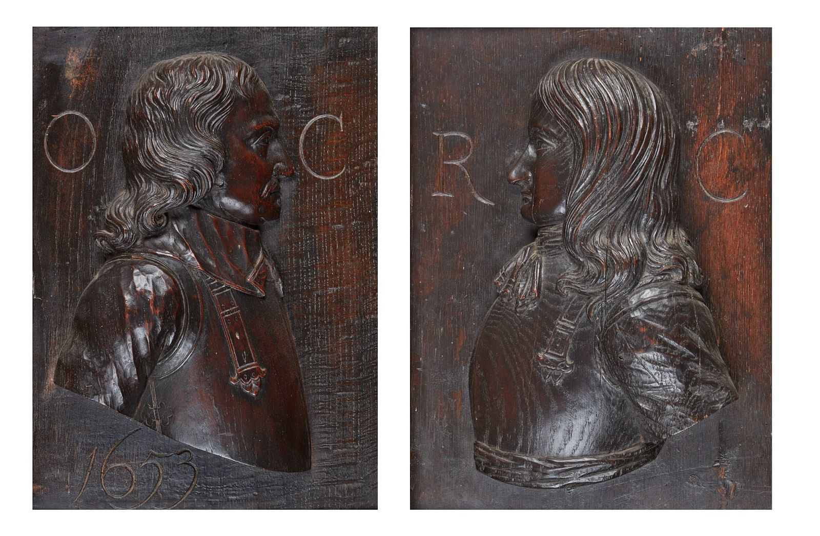 A PAIR OF ENGLISH OAK RELIEF PORTRAIT 2fb396a