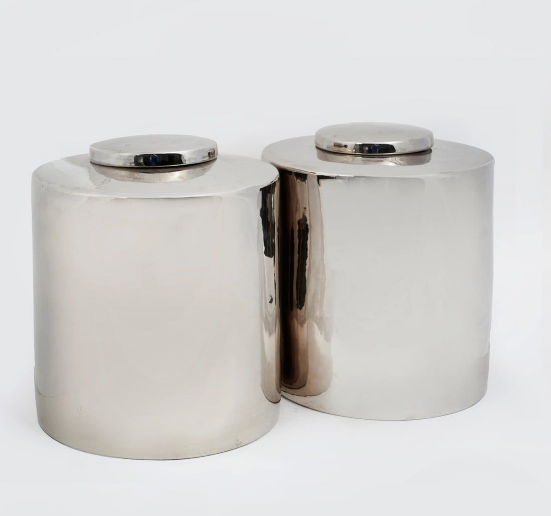 A PAIR OF CONTEMPORARY SILVER GLAZED 2fb3937