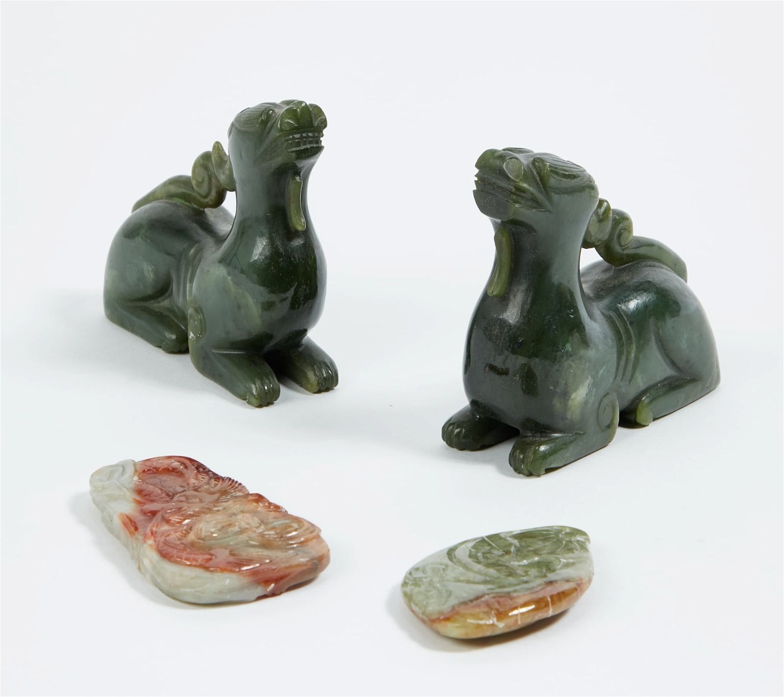 A GROUP OF FOUR CHINESE HARDSTONE OBJECTSA