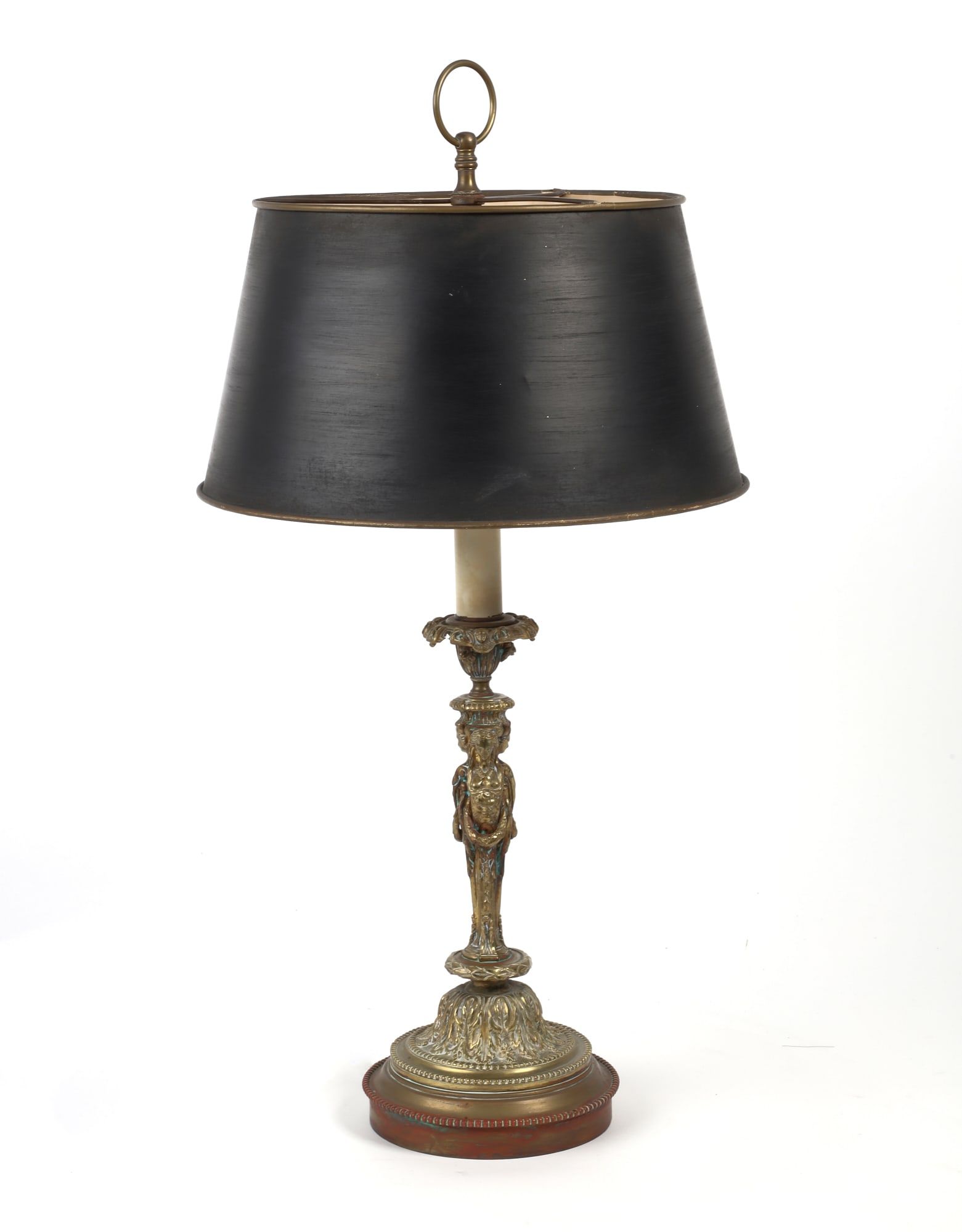 A DIRECTOIRE STYLE BRONZE CANDLESTICK