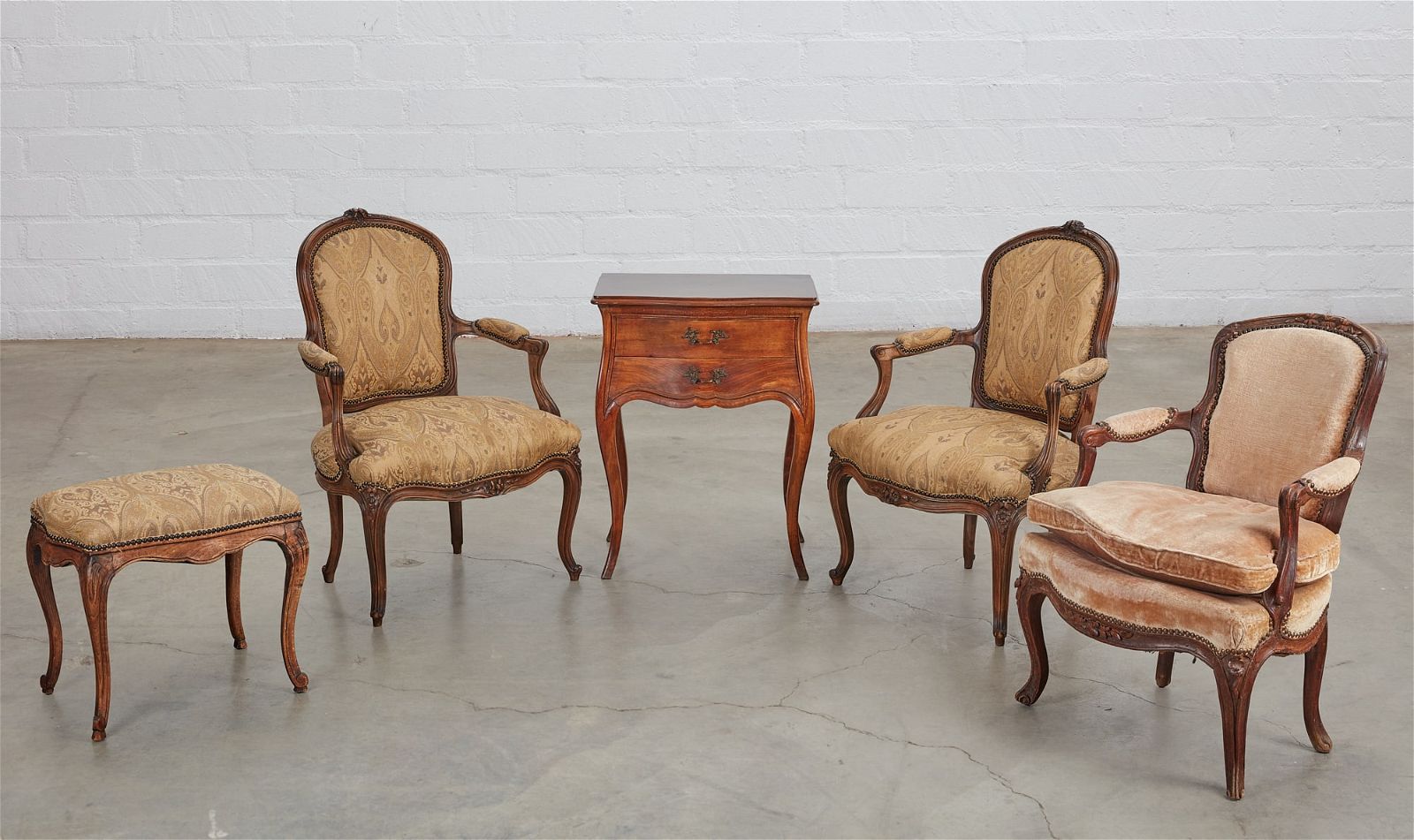 THREE LOUIS XV STYLE ARMCHAIRSThree 2fb3a88