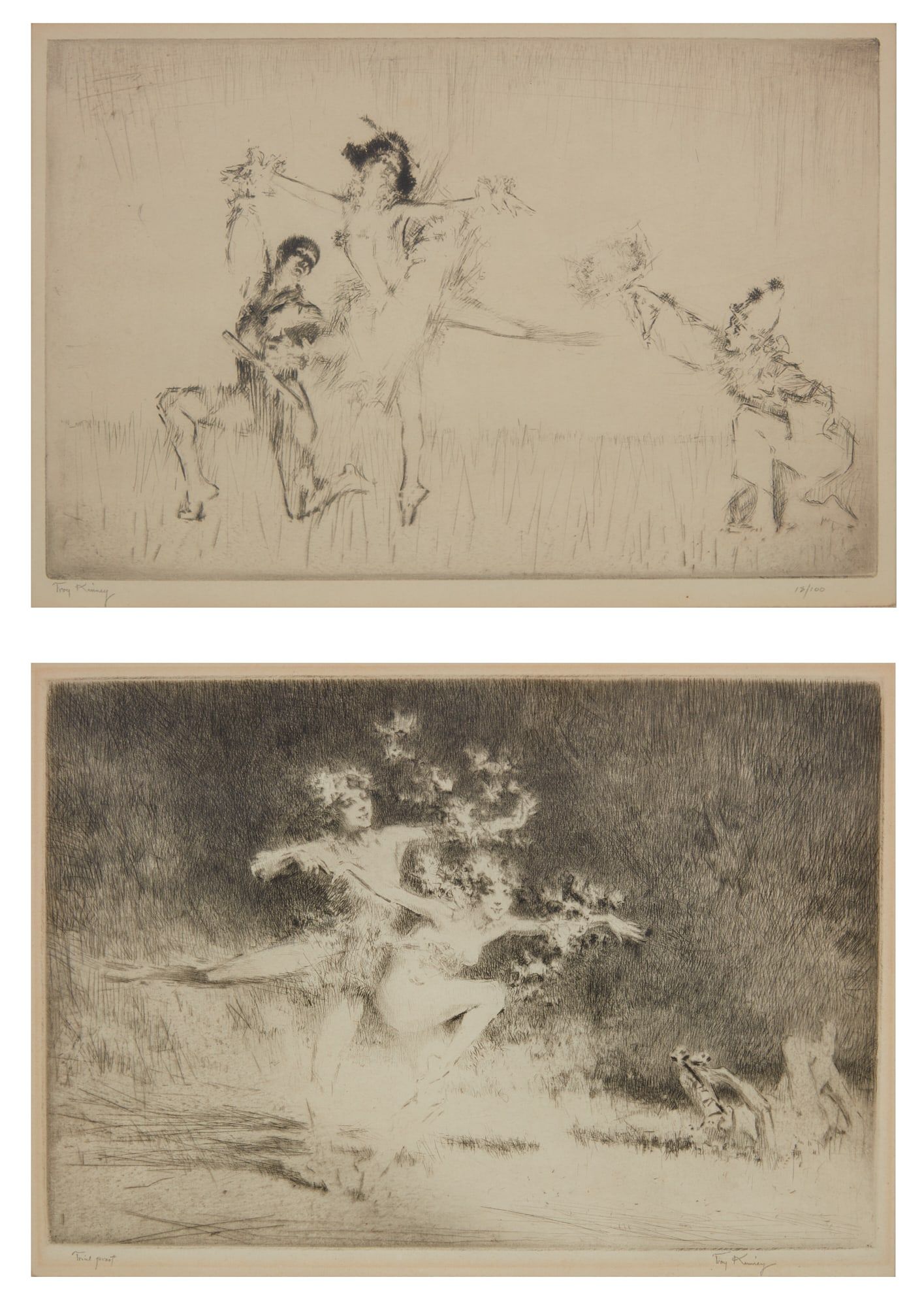 TROY KINNEY DANCERS TWO ETCHINGS  2fb3a8a