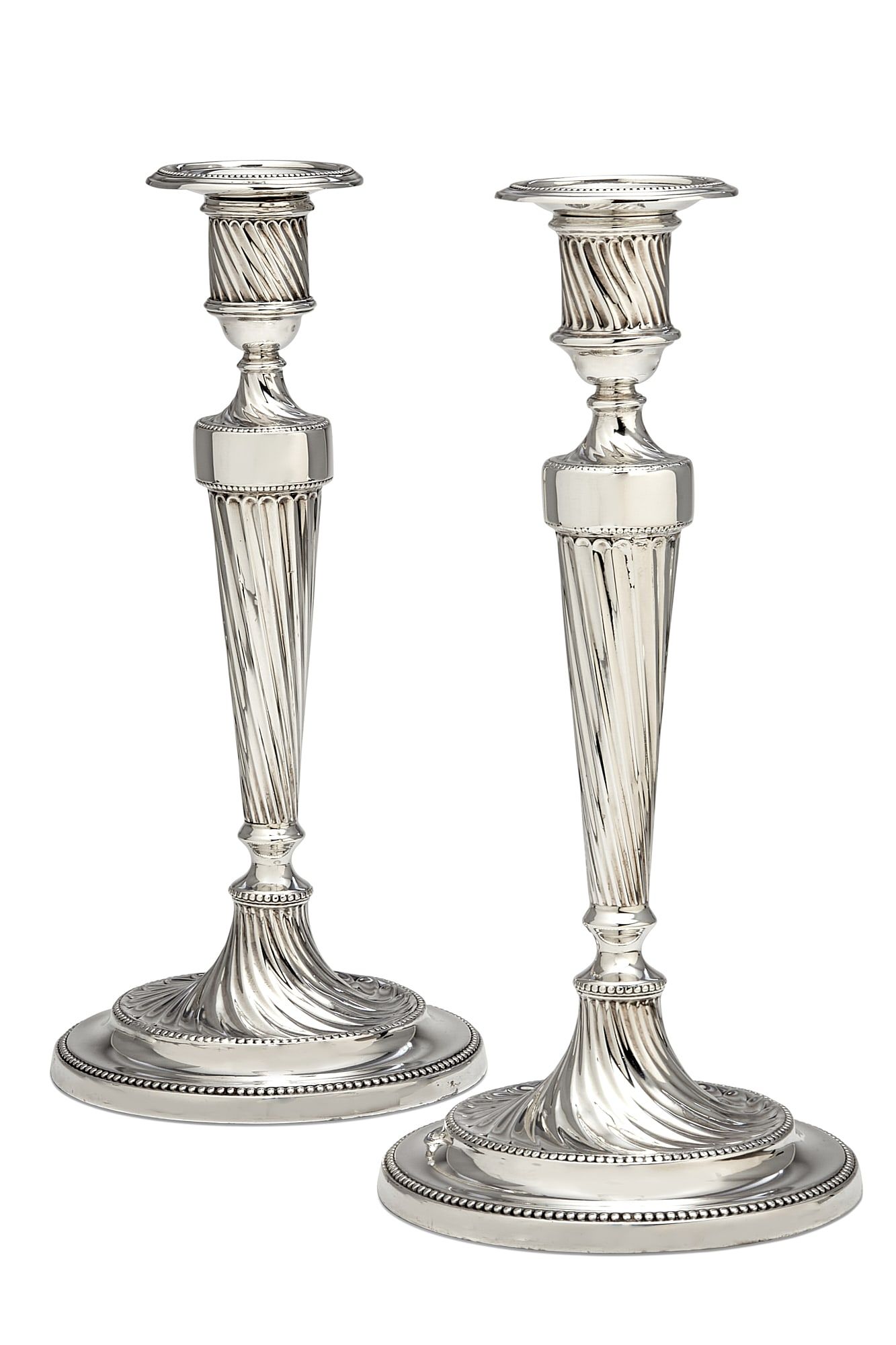 A PAIR OF GEORGE III WEIGHTED CANDLESTICKSA 2fb3ae2