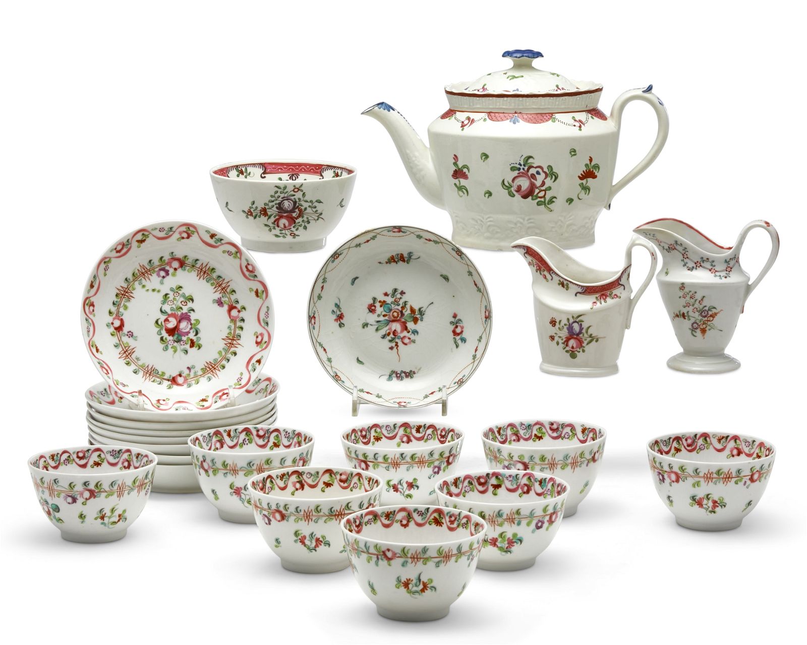 A COLLECTION OF ENGLISH PORCELAIN TEA