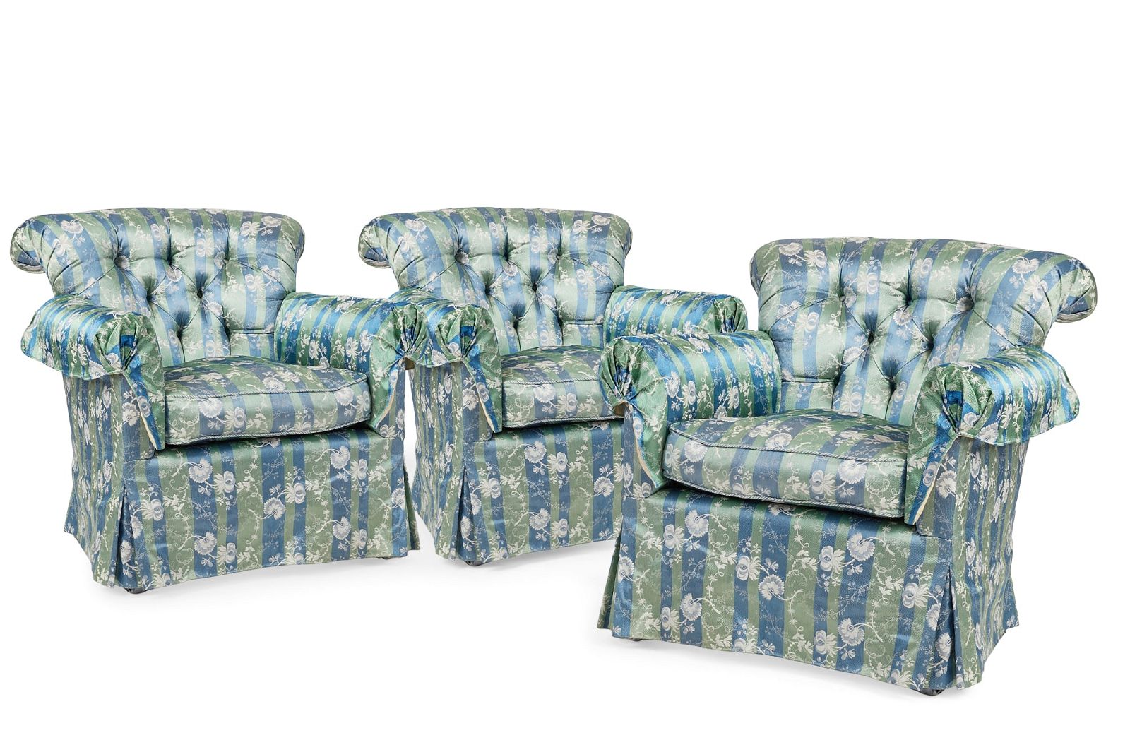 A SET OF THREE FLORAL UPHOLSTERED 2fb3c15