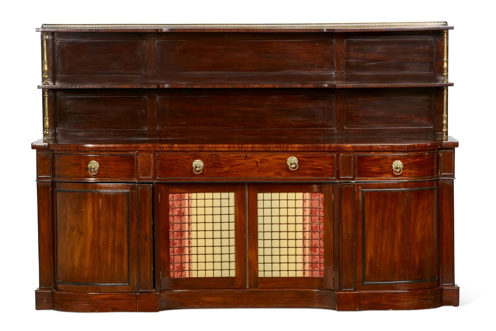 A REGENCY BRASS MOUNTED MAHOGANY SIDEBOARDA