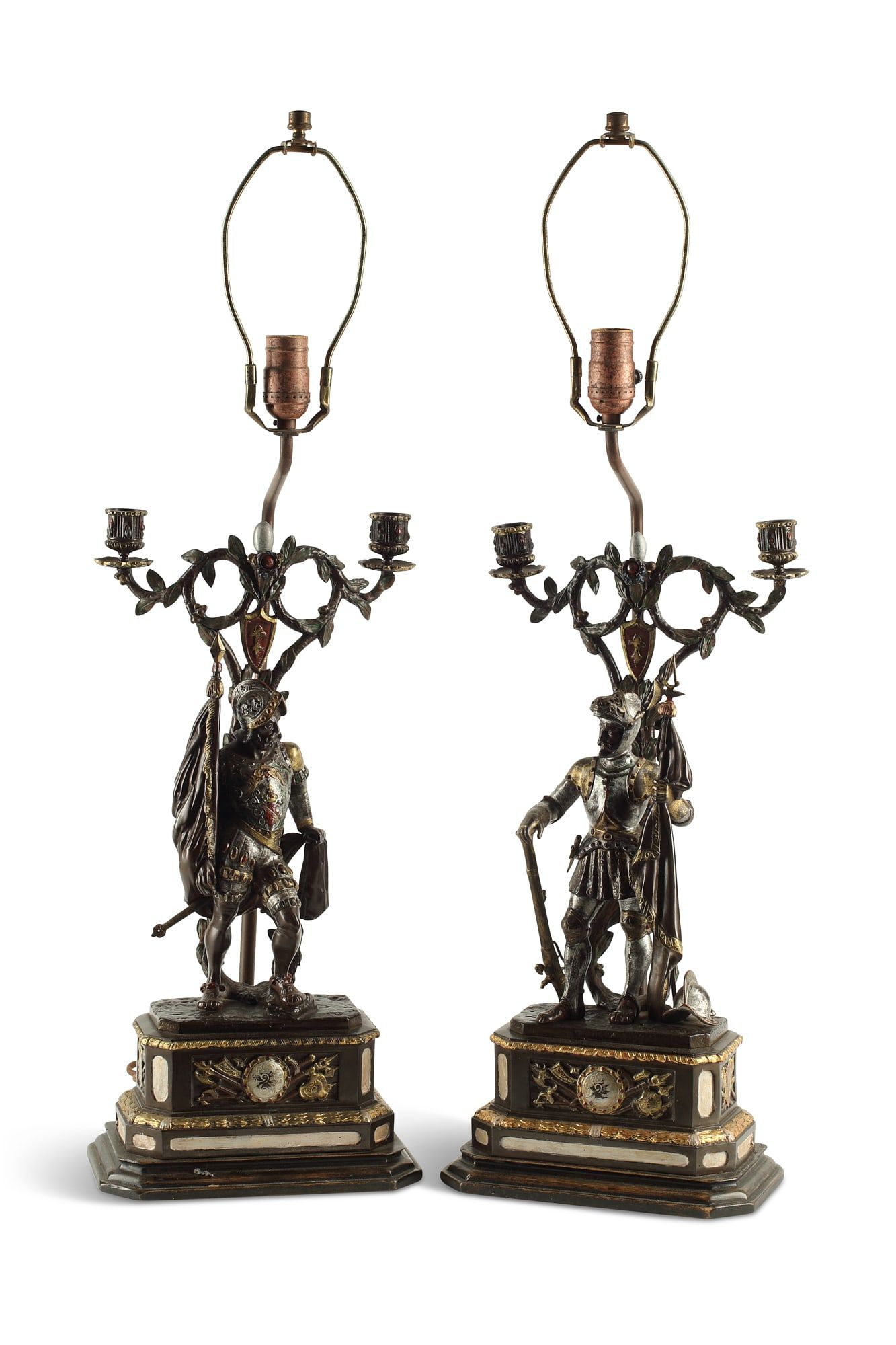 A PAIR OF SILVERED GILT PAINTED 2fb3d18