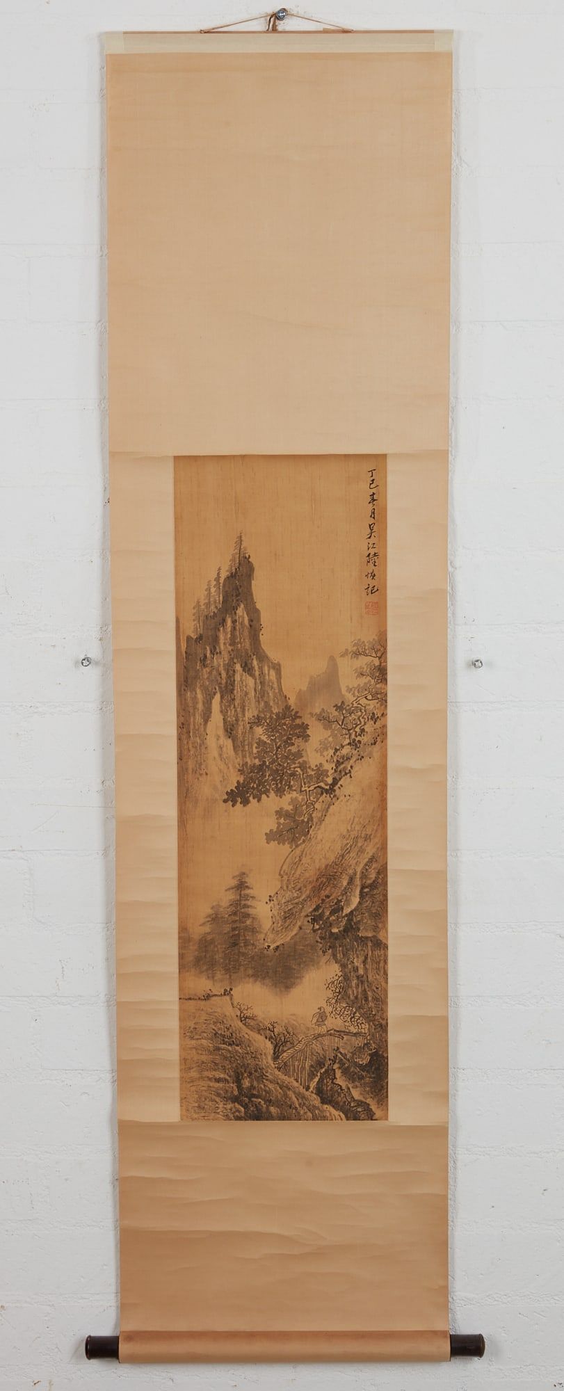 A LANDSCAPE HANGING SCROLL ON SILKA 2fb3da5